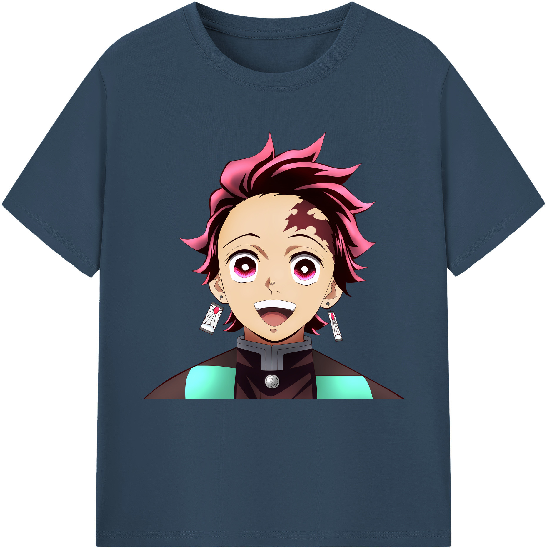 （画像用） 鬼滅の刃 竈門 炭治郎／かまど たんじろう Kamado Tanjirou レディースカジュアルプリントTシャツ（綿100％）