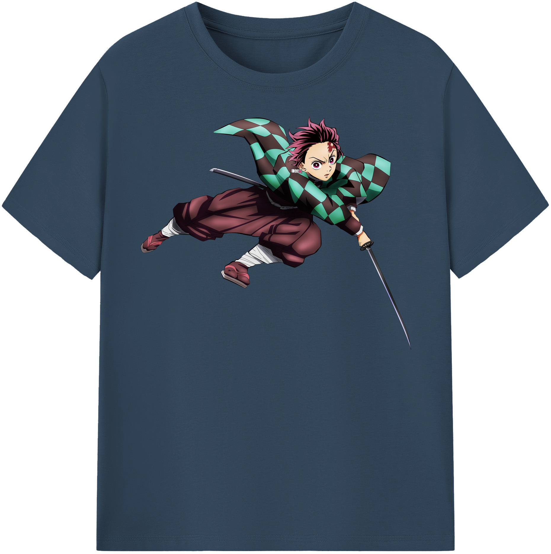 （画像用） 鬼滅の刃 竈門 炭治郎／かまど たんじろう Kamado Tanjirou レディースカジュアルプリントTシャツ（綿100％）