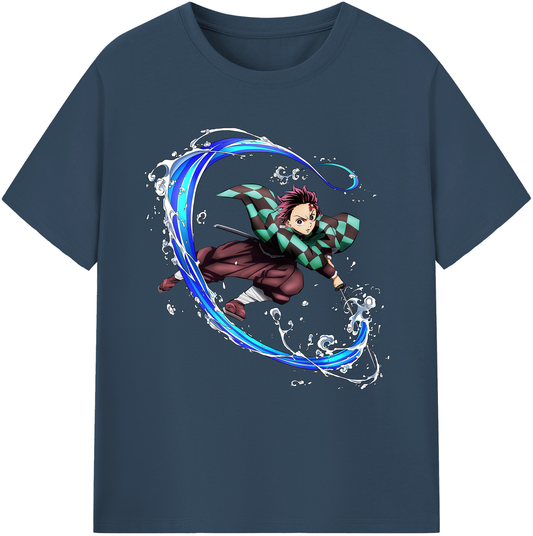 （画像用） 鬼滅の刃 竈門 炭治郎／かまど たんじろう Kamado Tanjirou レディースカジュアルプリントTシャツ（綿100％）