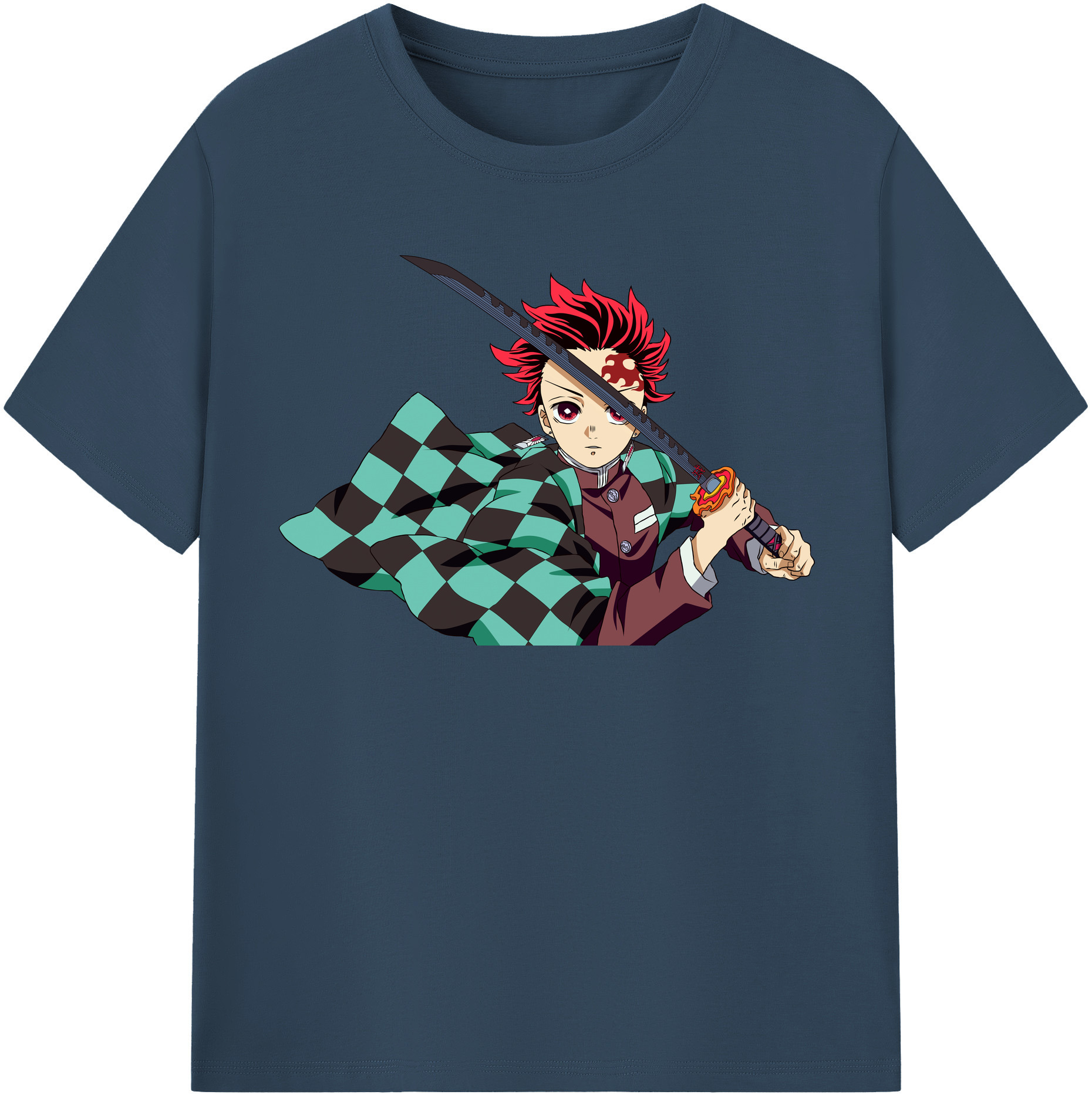 （画像用） 鬼滅の刃 竈門 炭治郎／かまど たんじろう Kamado Tanjirou レディースカジュアルプリントTシャツ（綿100％）