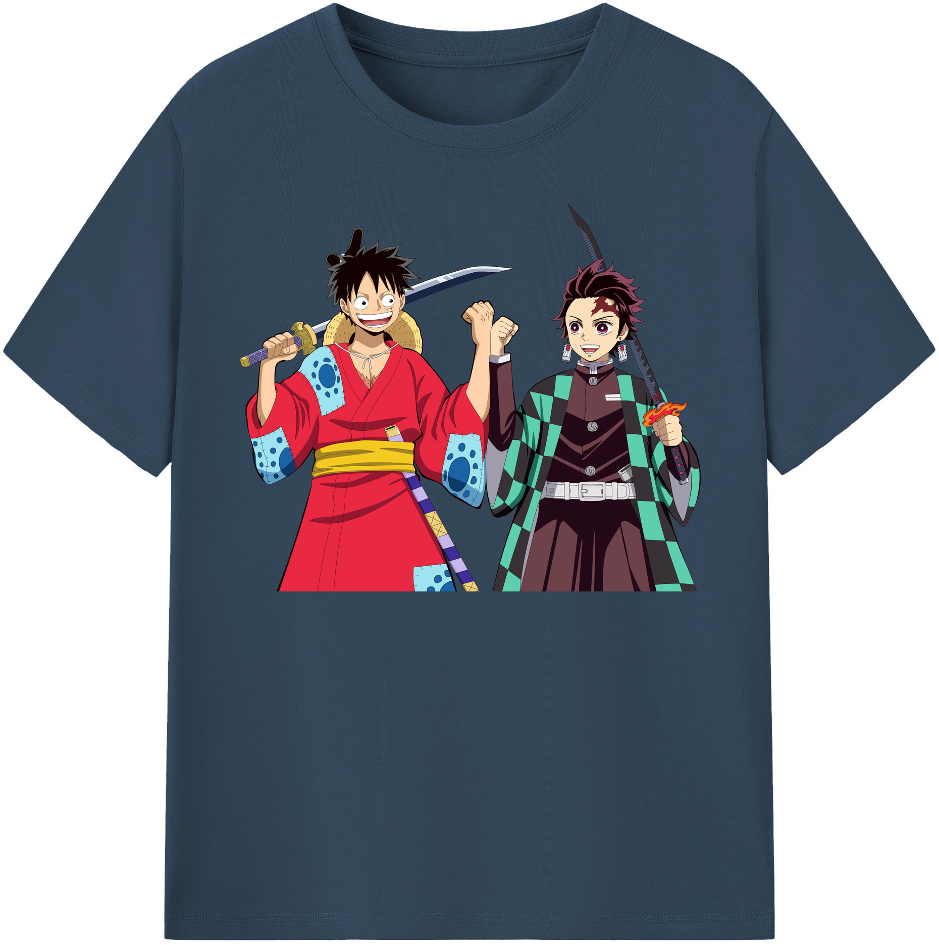 （画像用） 鬼滅の刃 竈門 炭治郎／かまど たんじろう Kamado Tanjirou レディースカジュアルプリントTシャツ（綿100％）