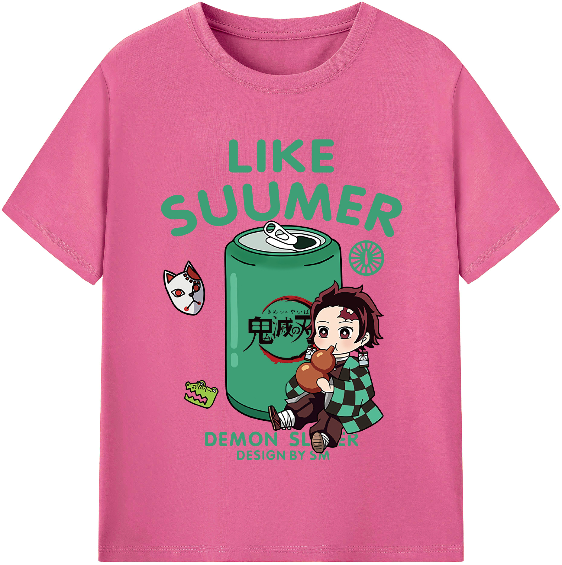 （画像用） 鬼滅の刃 竈門 炭治郎／かまど たんじろう Kamado Tanjirou レディースカジュアルプリントTシャツ（綿100％）