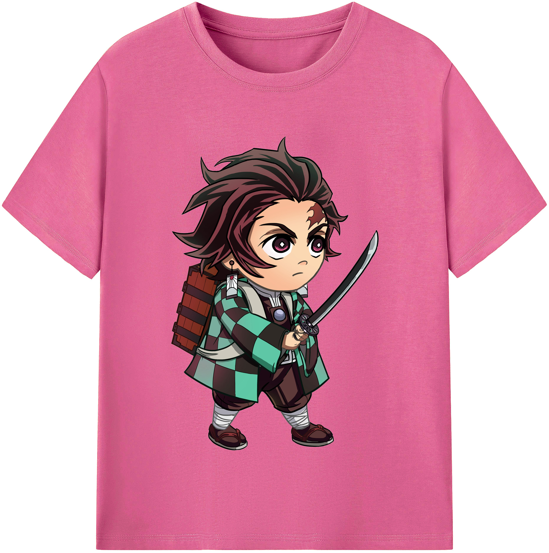 （画像用） 鬼滅の刃 竈門 炭治郎／かまど たんじろう Kamado Tanjirou レディースカジュアルプリントTシャツ（綿100％）
