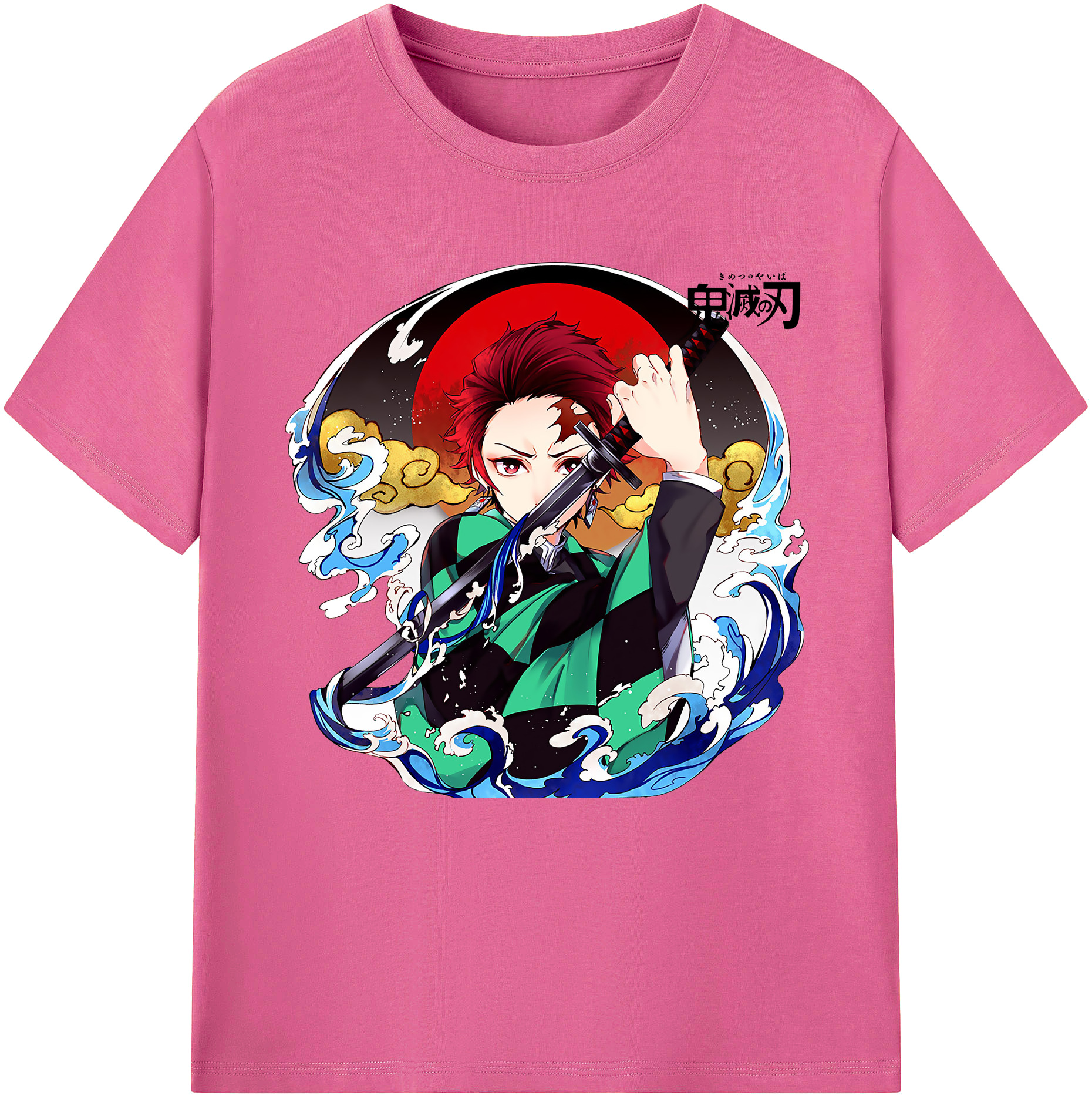 （画像用） 鬼滅の刃 竈門 炭治郎／かまど たんじろう Kamado Tanjirou レディースカジュアルプリントTシャツ（綿100％）
