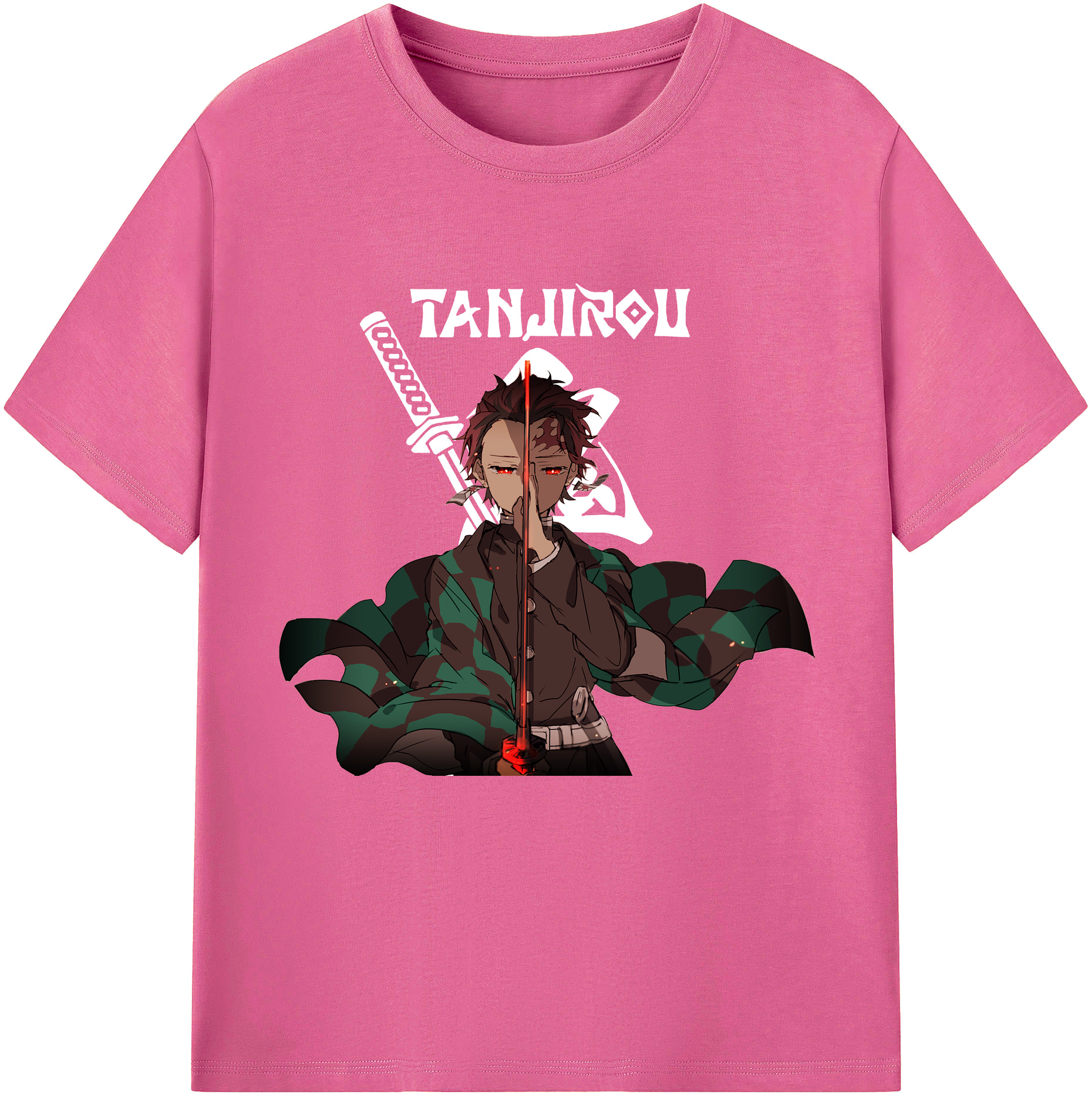 （画像用） 鬼滅の刃 竈門 炭治郎／かまど たんじろう Kamado Tanjirou レディースカジュアルプリントTシャツ（綿100％）