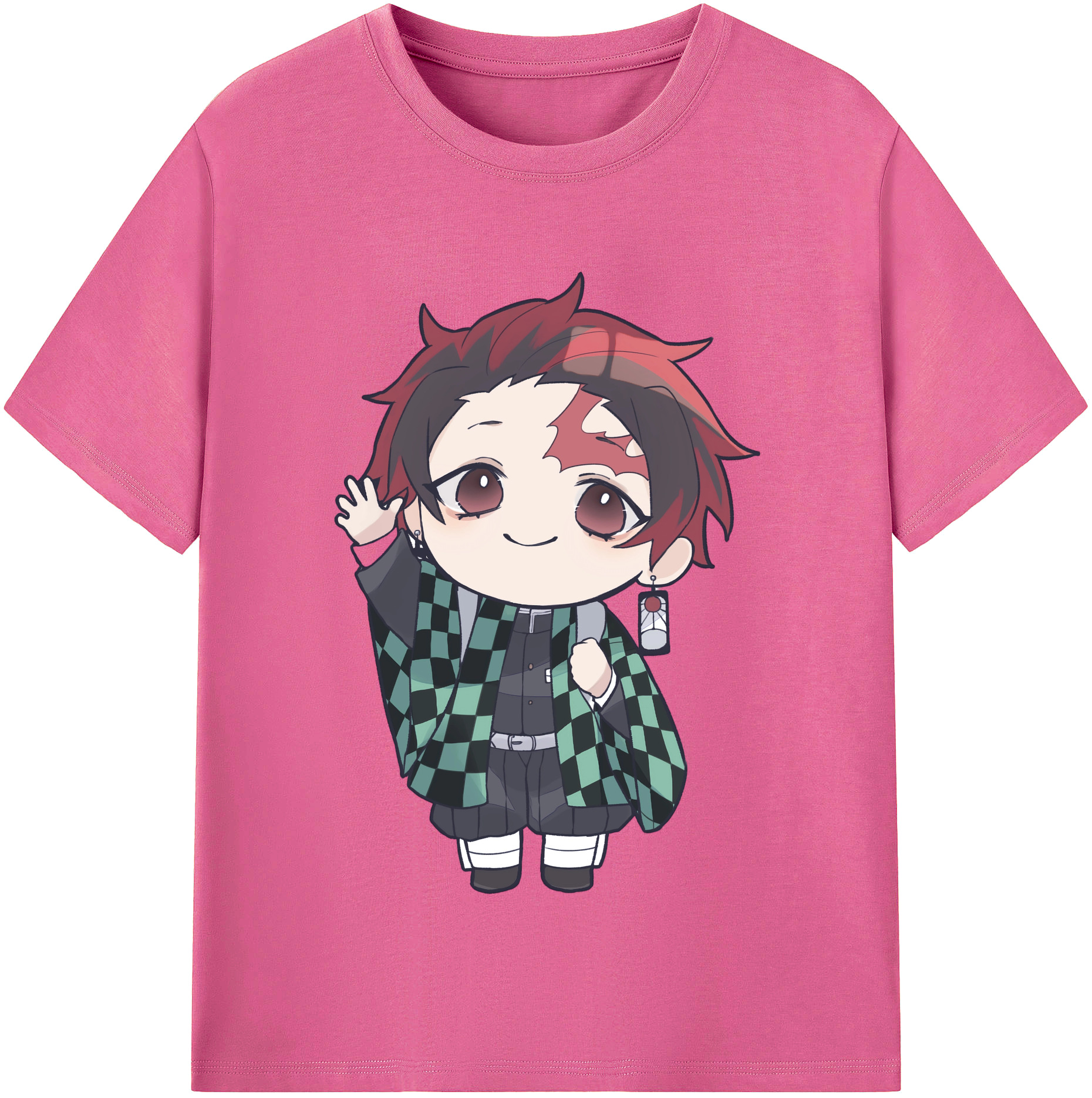 （画像用） 鬼滅の刃 竈門 炭治郎／かまど たんじろう Kamado Tanjirou レディースカジュアルプリントTシャツ（綿100％）