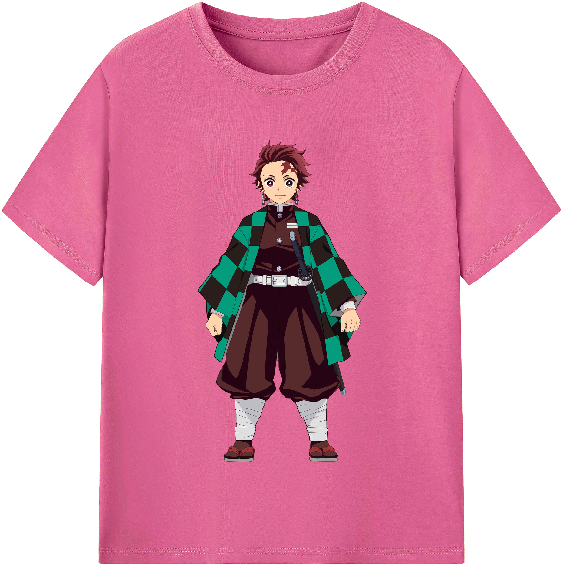 （画像用） 鬼滅の刃 竈門 炭治郎／かまど たんじろう Kamado Tanjirou レディースカジュアルプリントTシャツ（綿100％）