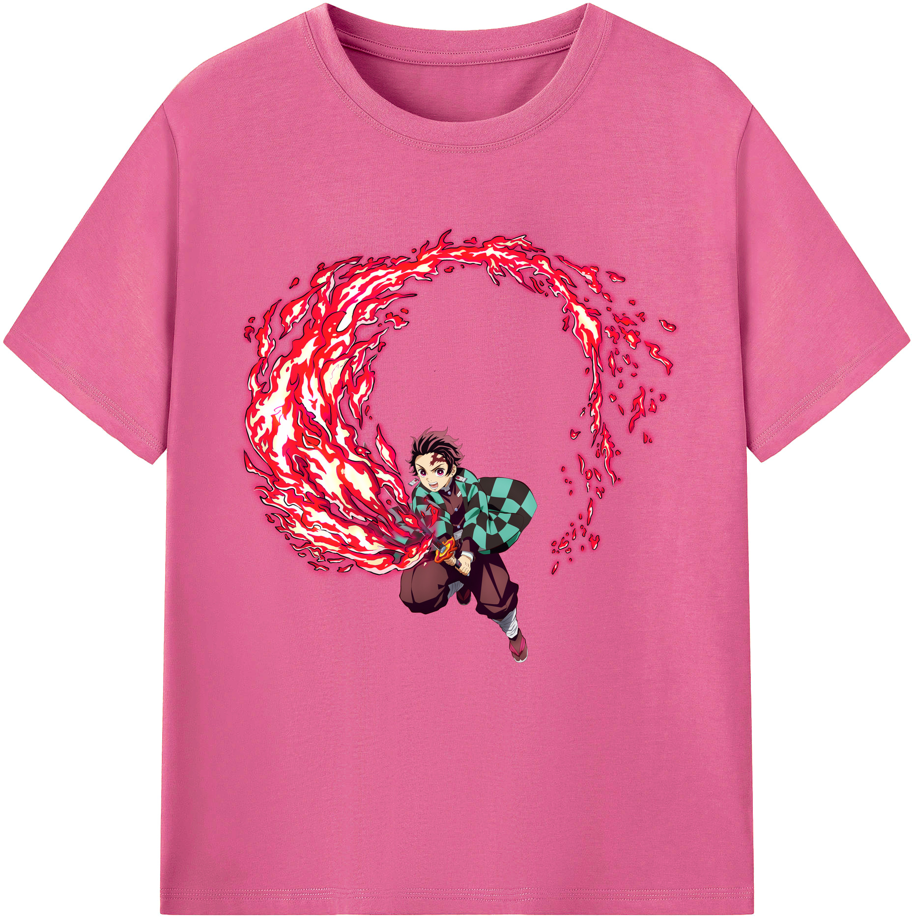 （画像用） 鬼滅の刃 竈門 炭治郎／かまど たんじろう Kamado Tanjirou レディースカジュアルプリントTシャツ（綿100％）