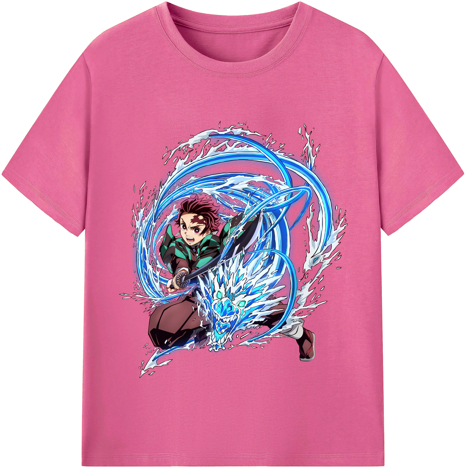 （画像用） 鬼滅の刃 竈門 炭治郎／かまど たんじろう Kamado Tanjirou レディースカジュアルプリントTシャツ（綿100％）
