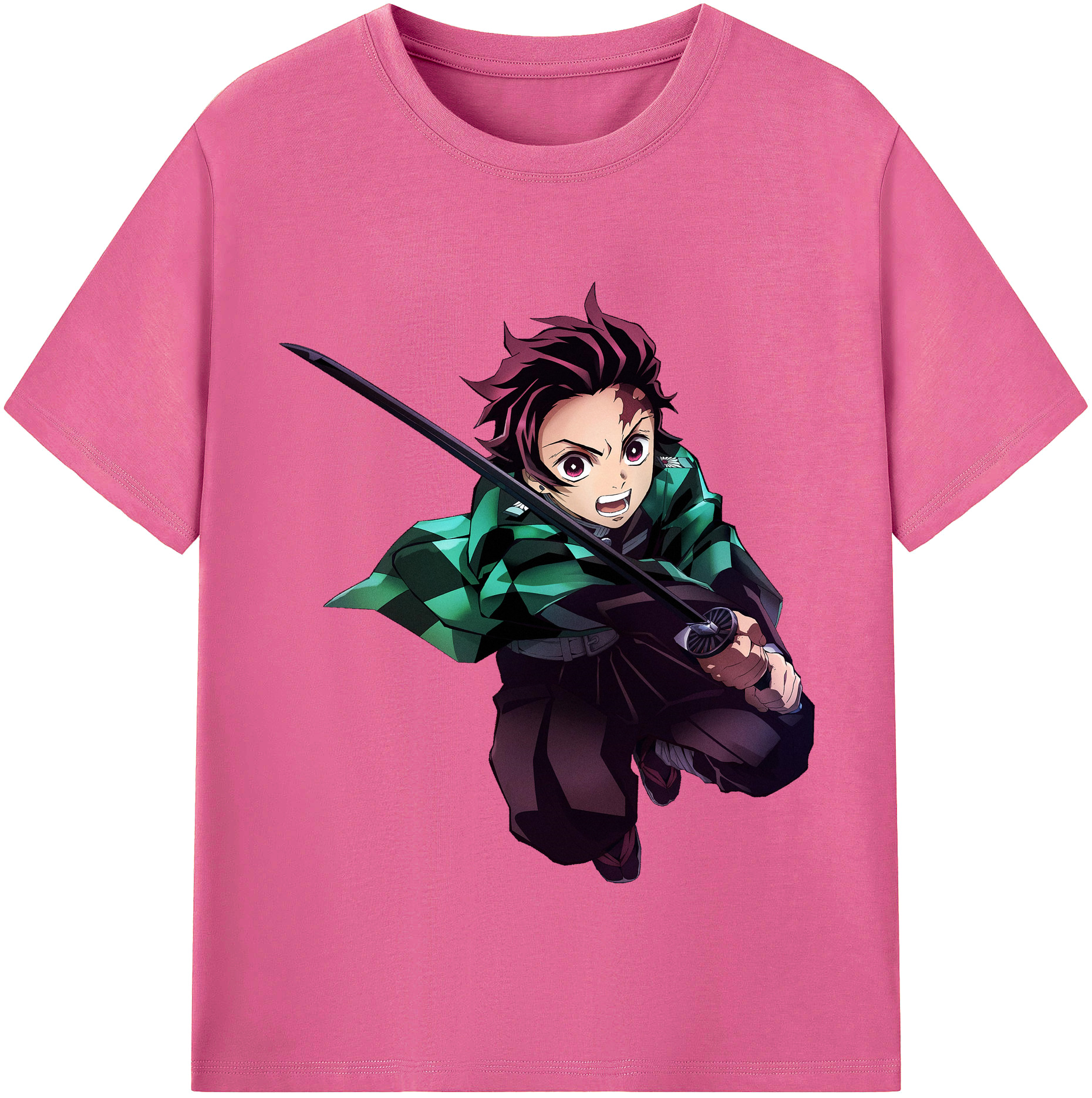 （画像用） 鬼滅の刃 竈門 炭治郎／かまど たんじろう Kamado Tanjirou レディースカジュアルプリントTシャツ（綿100％）