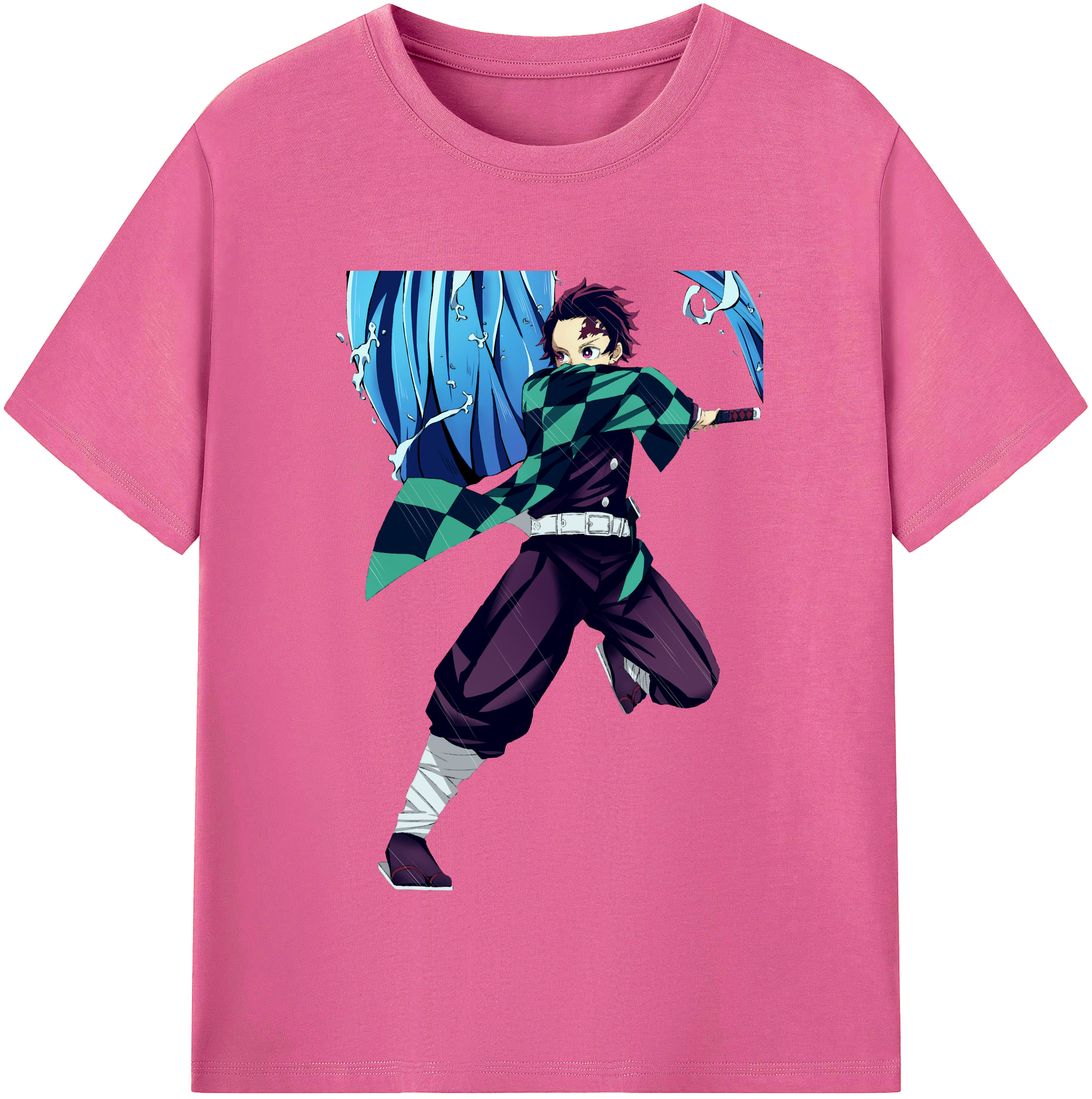 （画像用） 鬼滅の刃 竈門 炭治郎／かまど たんじろう Kamado Tanjirou レディースカジュアルプリントTシャツ（綿100％）