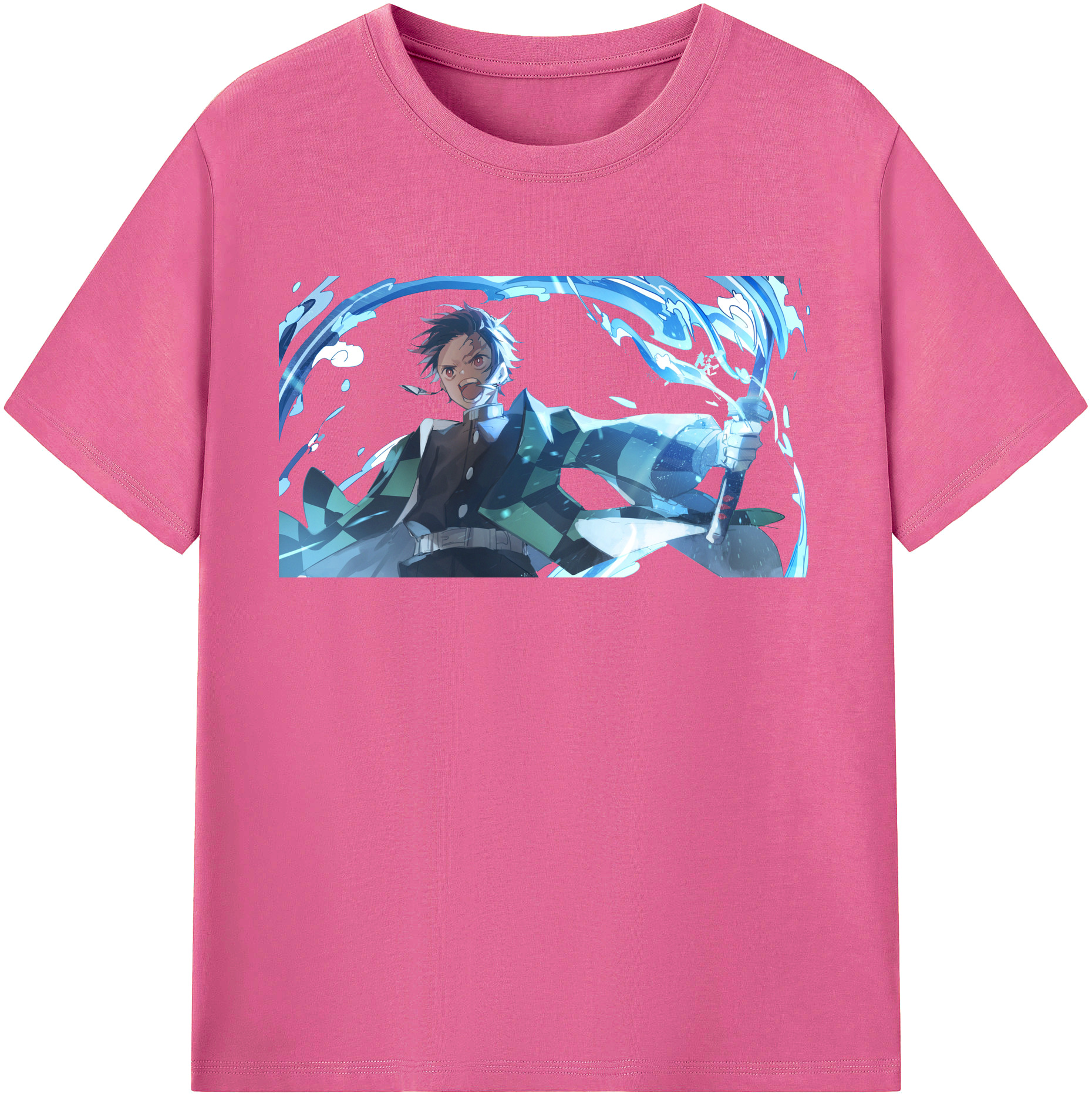 （画像用） 鬼滅の刃 竈門 炭治郎／かまど たんじろう Kamado Tanjirou レディースカジュアルプリントTシャツ（綿100％）