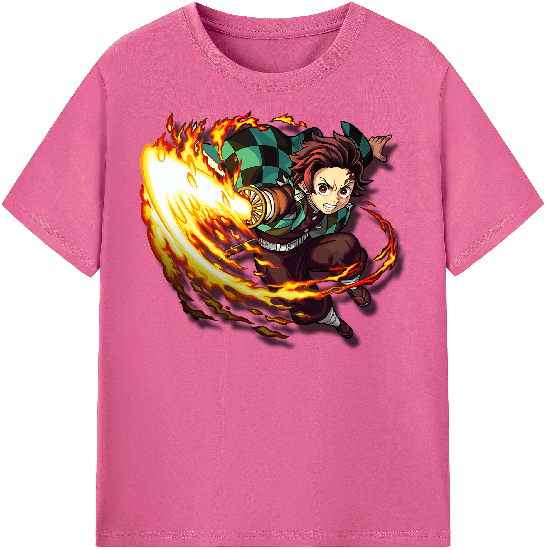 （画像用） 鬼滅の刃 竈門 炭治郎／かまど たんじろう Kamado Tanjirou レディースカジュアルプリントTシャツ（綿100％）