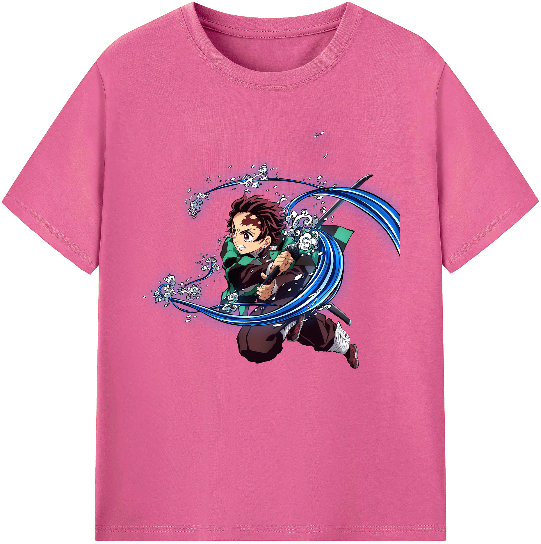 （画像用） 鬼滅の刃 竈門 炭治郎／かまど たんじろう Kamado Tanjirou レディースカジュアルプリントTシャツ（綿100％）