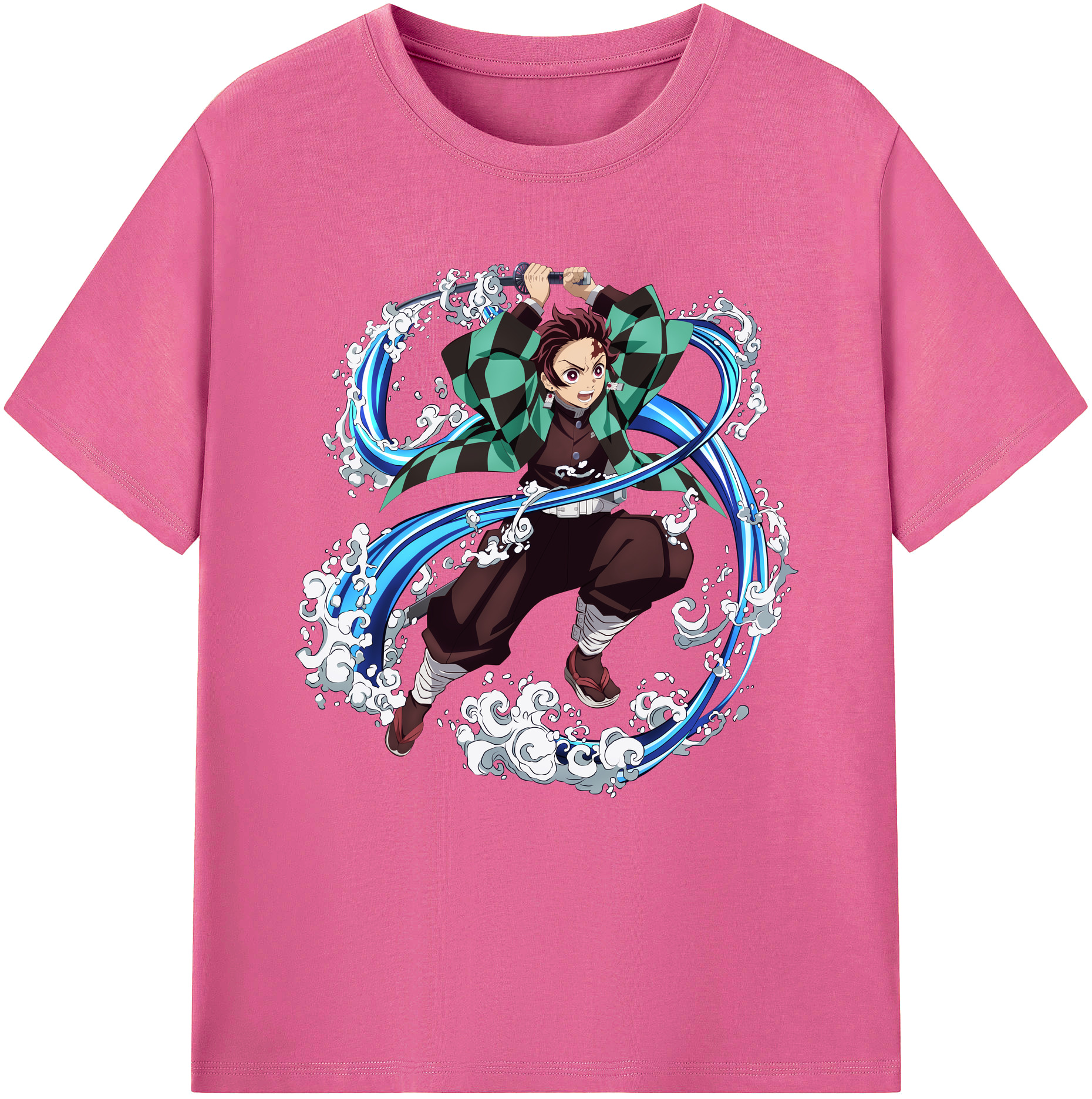 （画像用） 鬼滅の刃 竈門 炭治郎／かまど たんじろう Kamado Tanjirou レディースカジュアルプリントTシャツ（綿100％）