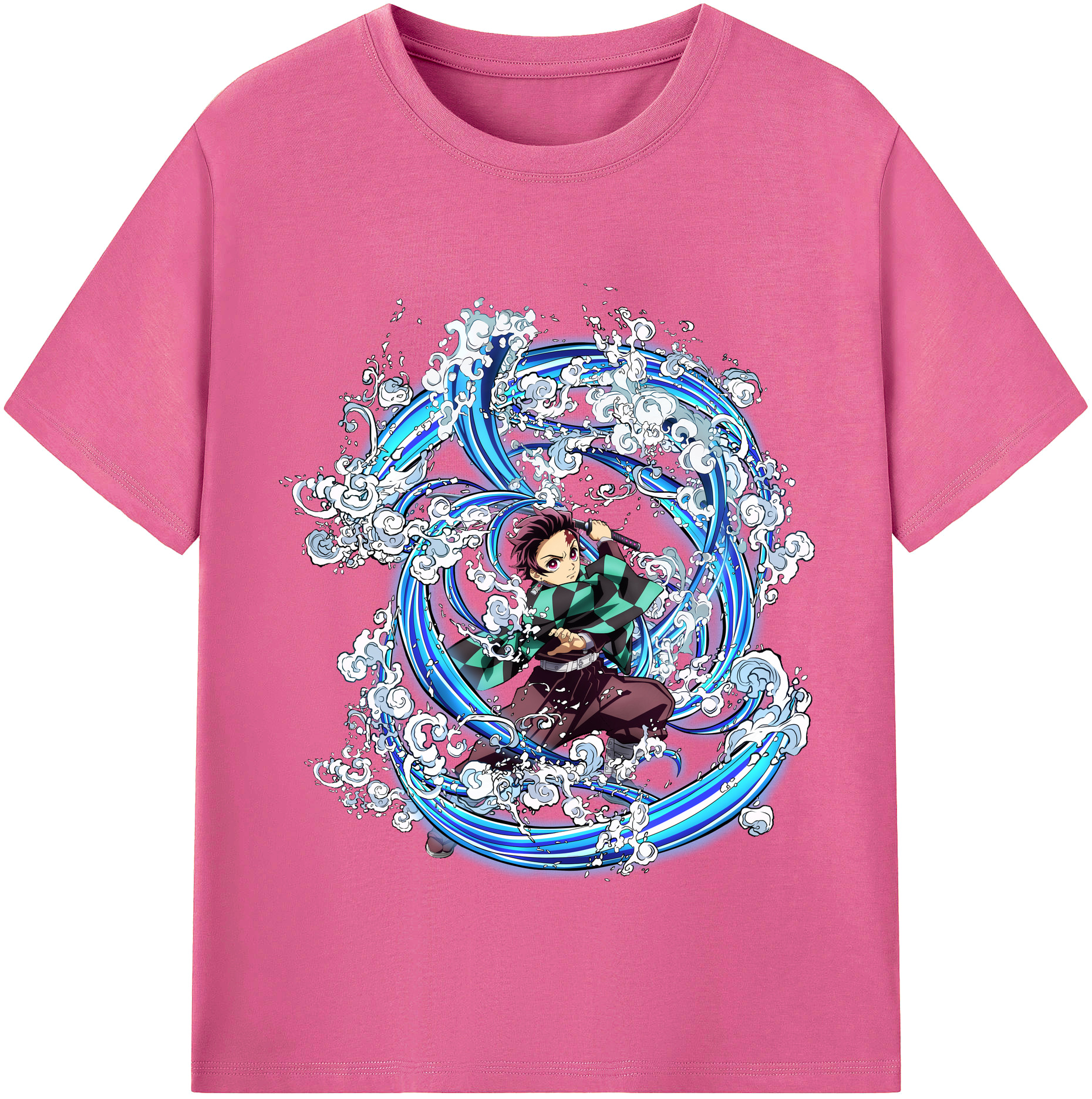 （画像用） 鬼滅の刃 竈門 炭治郎／かまど たんじろう Kamado Tanjirou レディースカジュアルプリントTシャツ（綿100％）