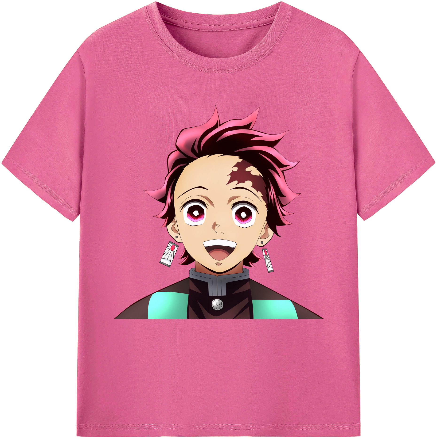 （画像用） 鬼滅の刃 竈門 炭治郎／かまど たんじろう Kamado Tanjirou レディースカジュアルプリントTシャツ（綿100％）