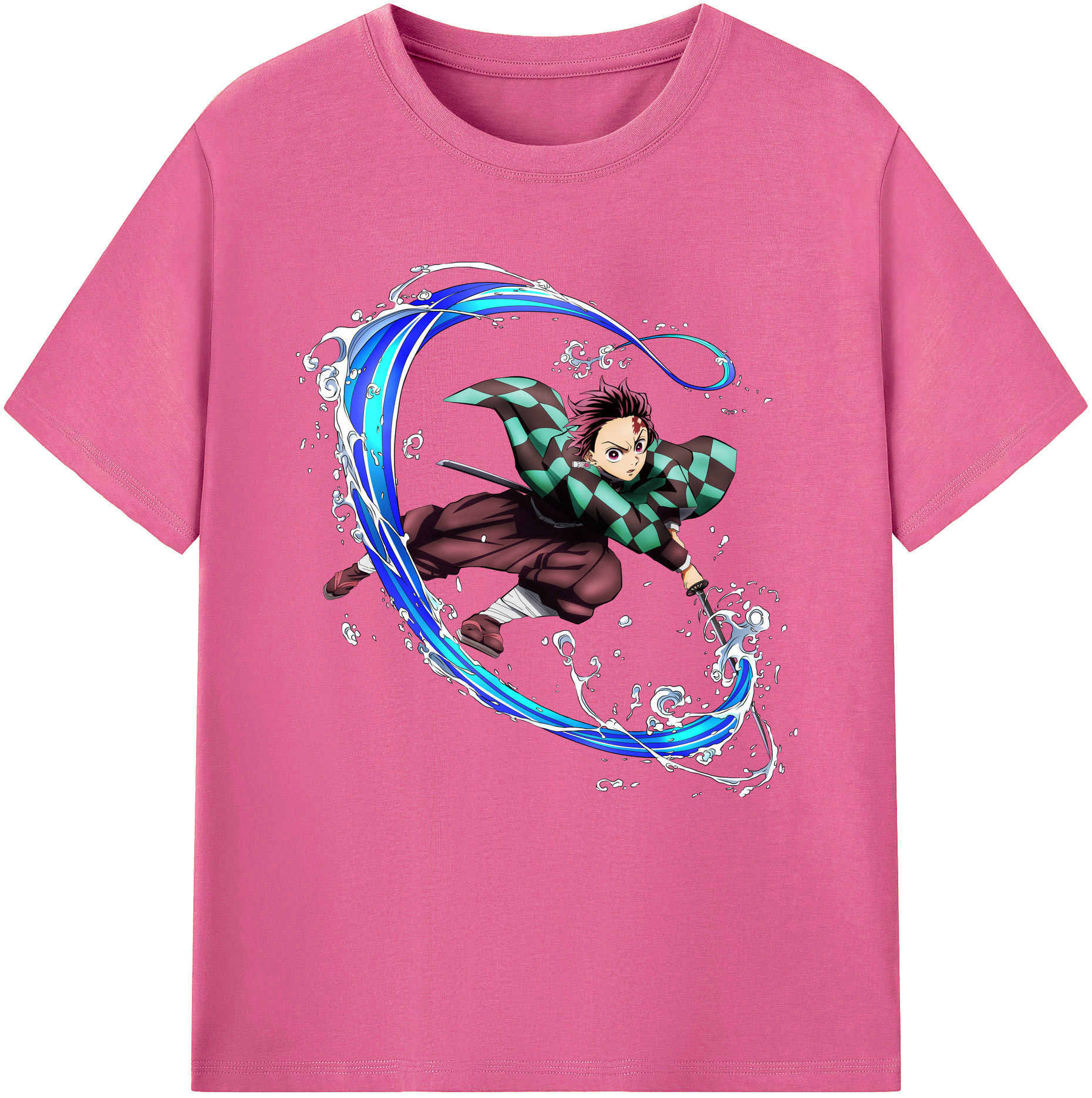 （画像用） 鬼滅の刃 竈門 炭治郎／かまど たんじろう Kamado Tanjirou レディースカジュアルプリントTシャツ（綿100％）