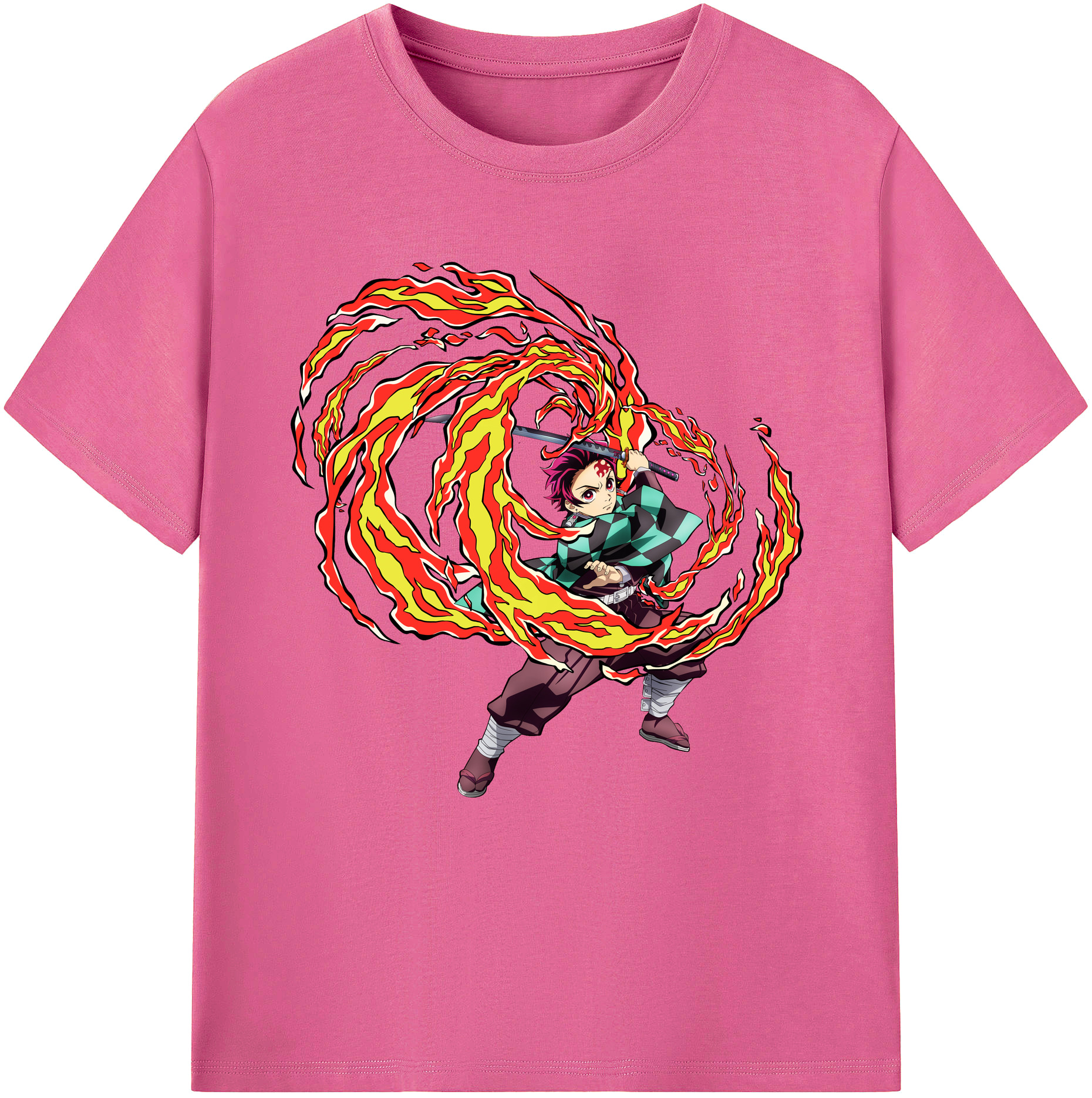 （画像用） 鬼滅の刃 竈門 炭治郎／かまど たんじろう Kamado Tanjirou レディースカジュアルプリントTシャツ（綿100％）