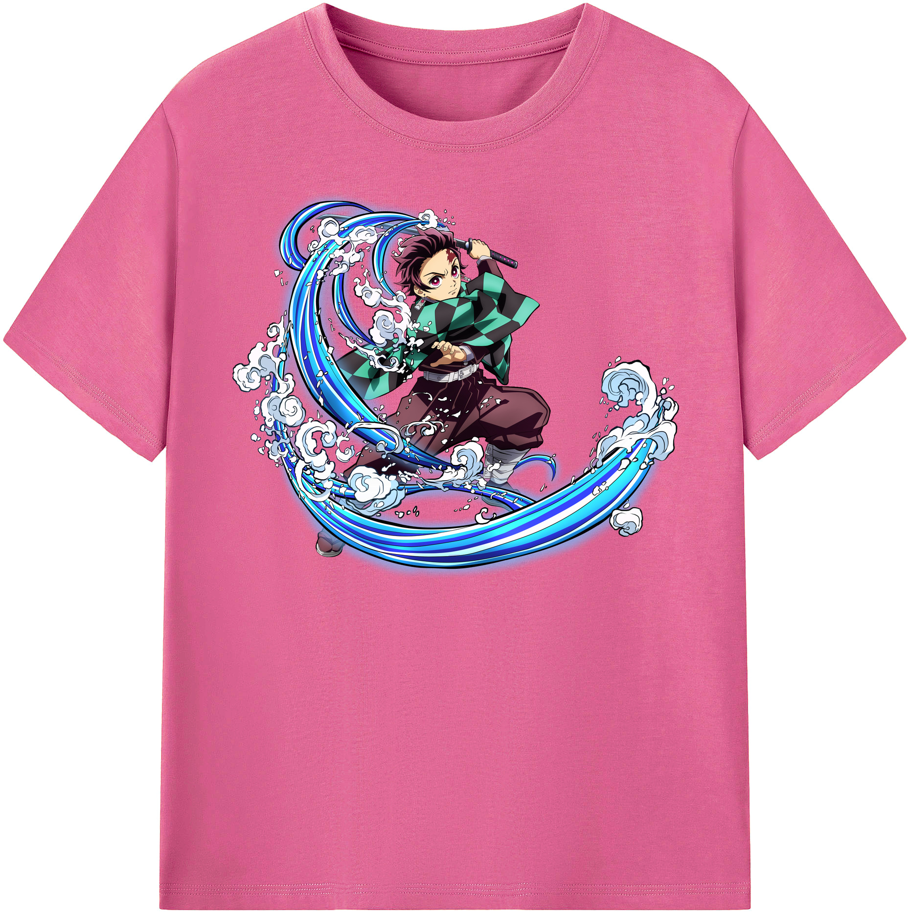 （画像用） 鬼滅の刃 竈門 炭治郎／かまど たんじろう Kamado Tanjirou レディースカジュアルプリントTシャツ（綿100％）