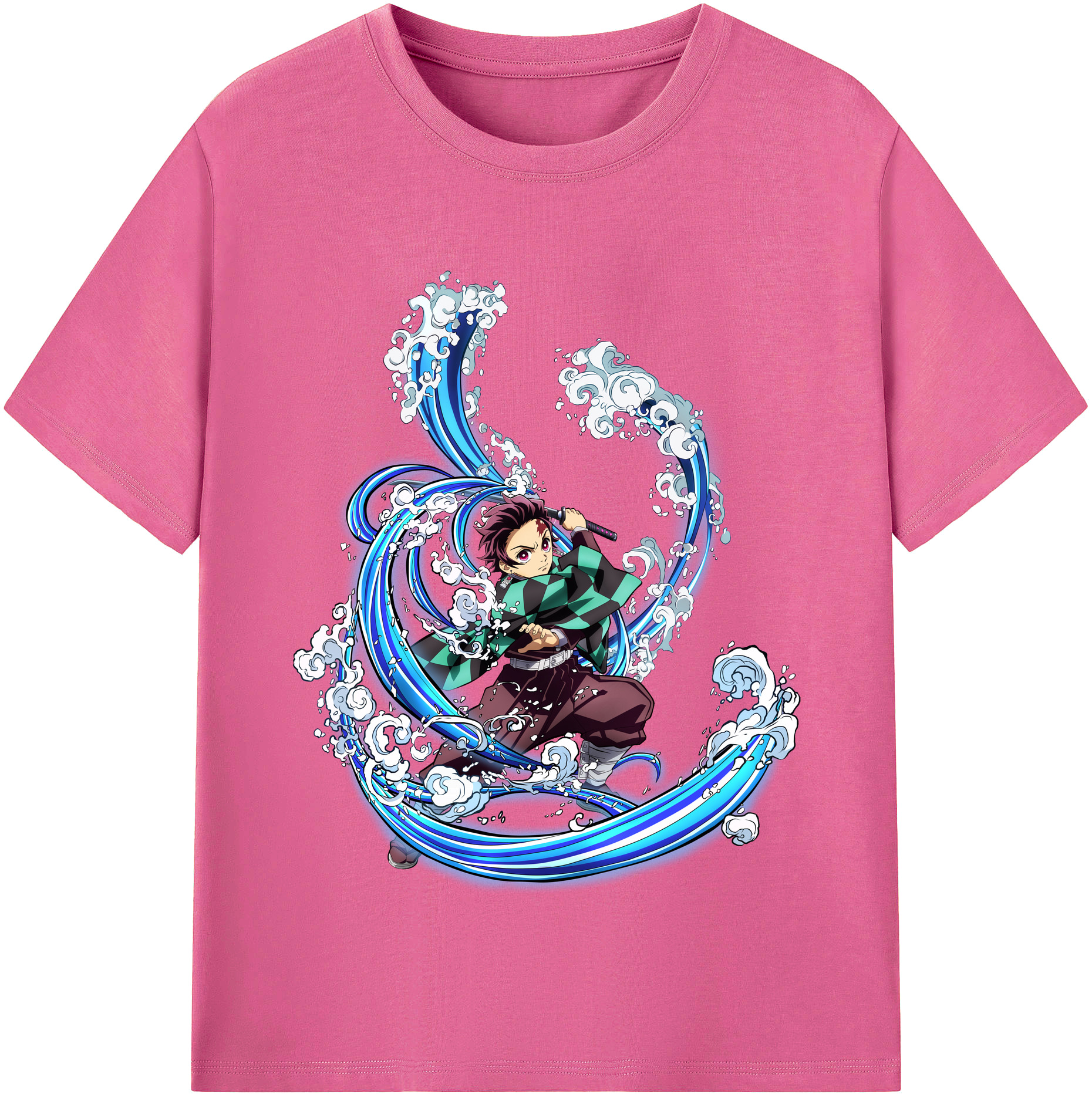 （画像用） 鬼滅の刃 竈門 炭治郎／かまど たんじろう Kamado Tanjirou レディースカジュアルプリントTシャツ（綿100％）