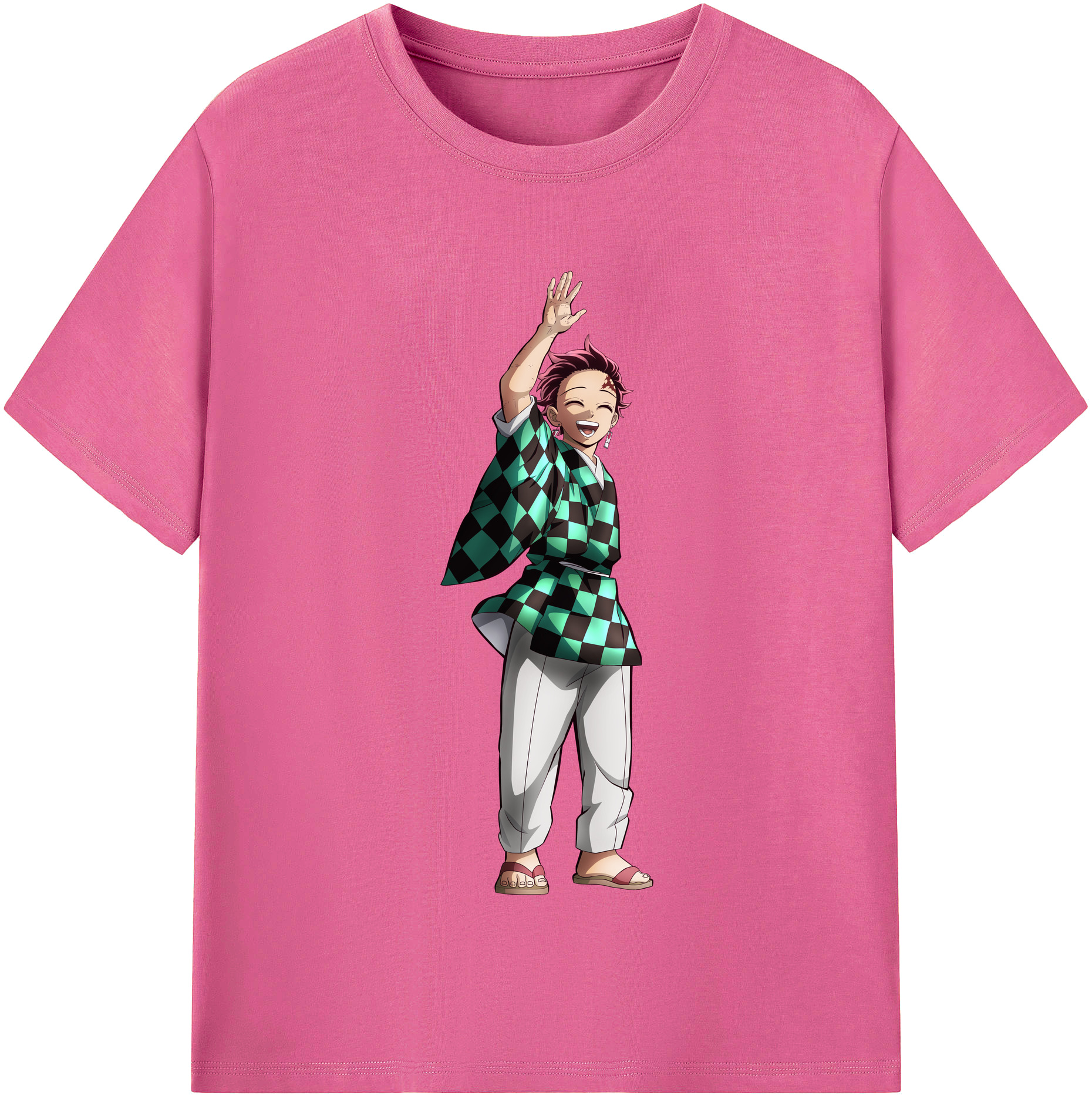 （画像用） 鬼滅の刃 竈門 炭治郎／かまど たんじろう Kamado Tanjirou レディースカジュアルプリントTシャツ（綿100％）