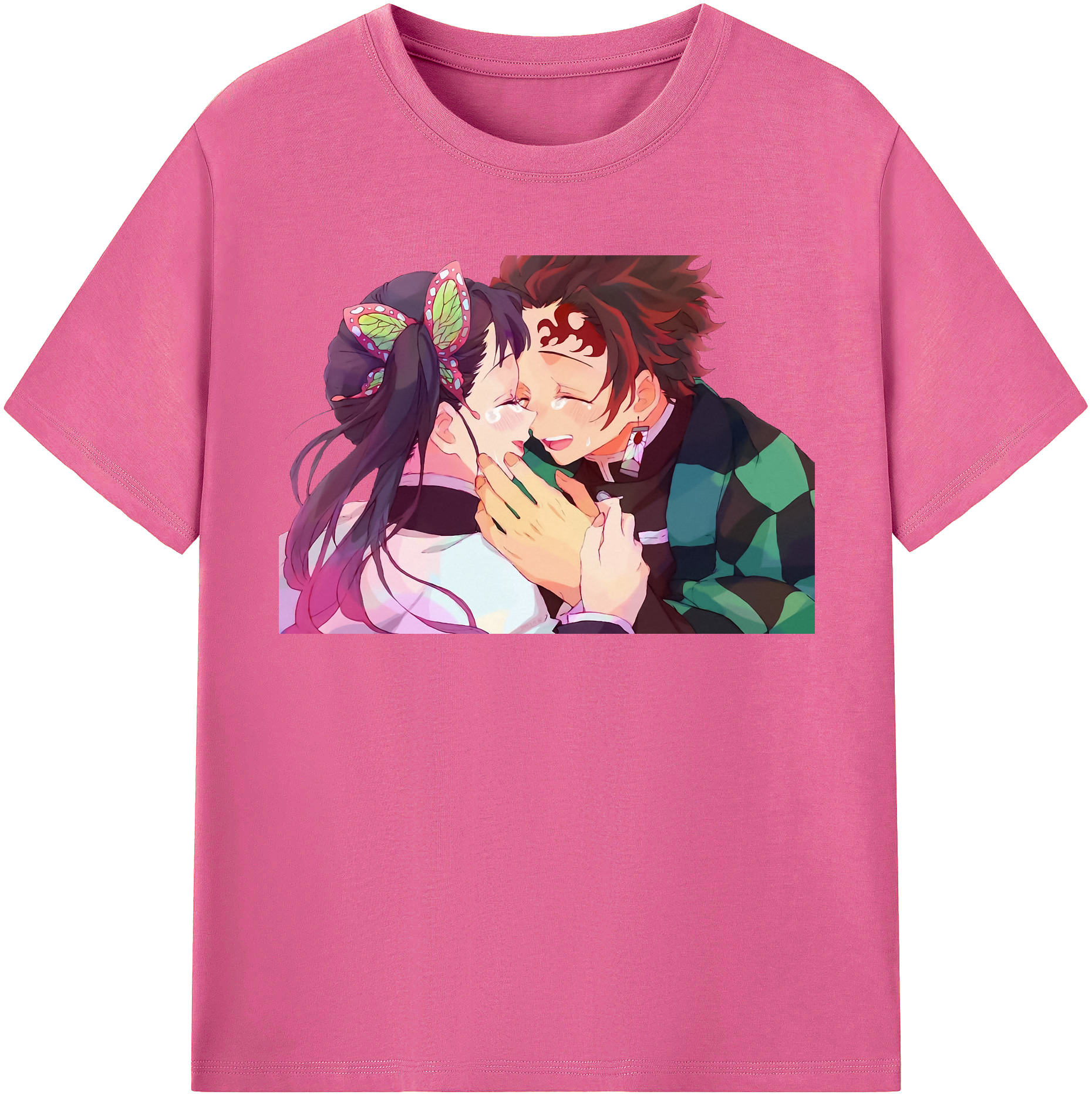（画像用） 鬼滅の刃 竈門 炭治郎／かまど たんじろう Kamado Tanjirou レディースカジュアルプリントTシャツ（綿100％）