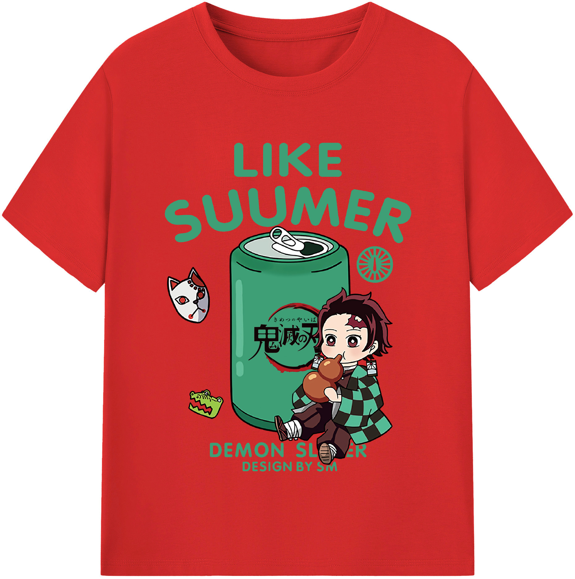 （画像用） 鬼滅の刃 竈門 炭治郎／かまど たんじろう Kamado Tanjirou レディースカジュアルプリントTシャツ（綿100％）