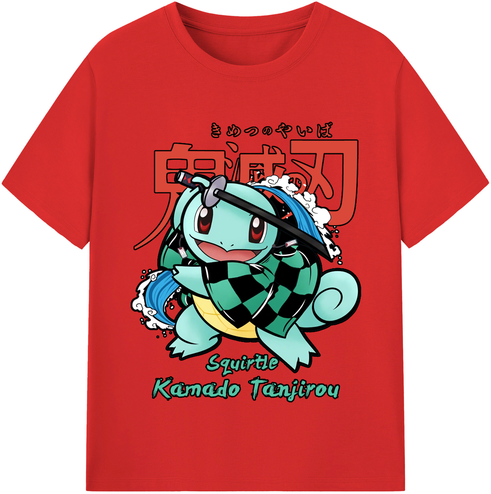 （画像用） 鬼滅の刃 竈門 炭治郎／かまど たんじろう Kamado Tanjirou レディースカジュアルプリントTシャツ（綿100％）