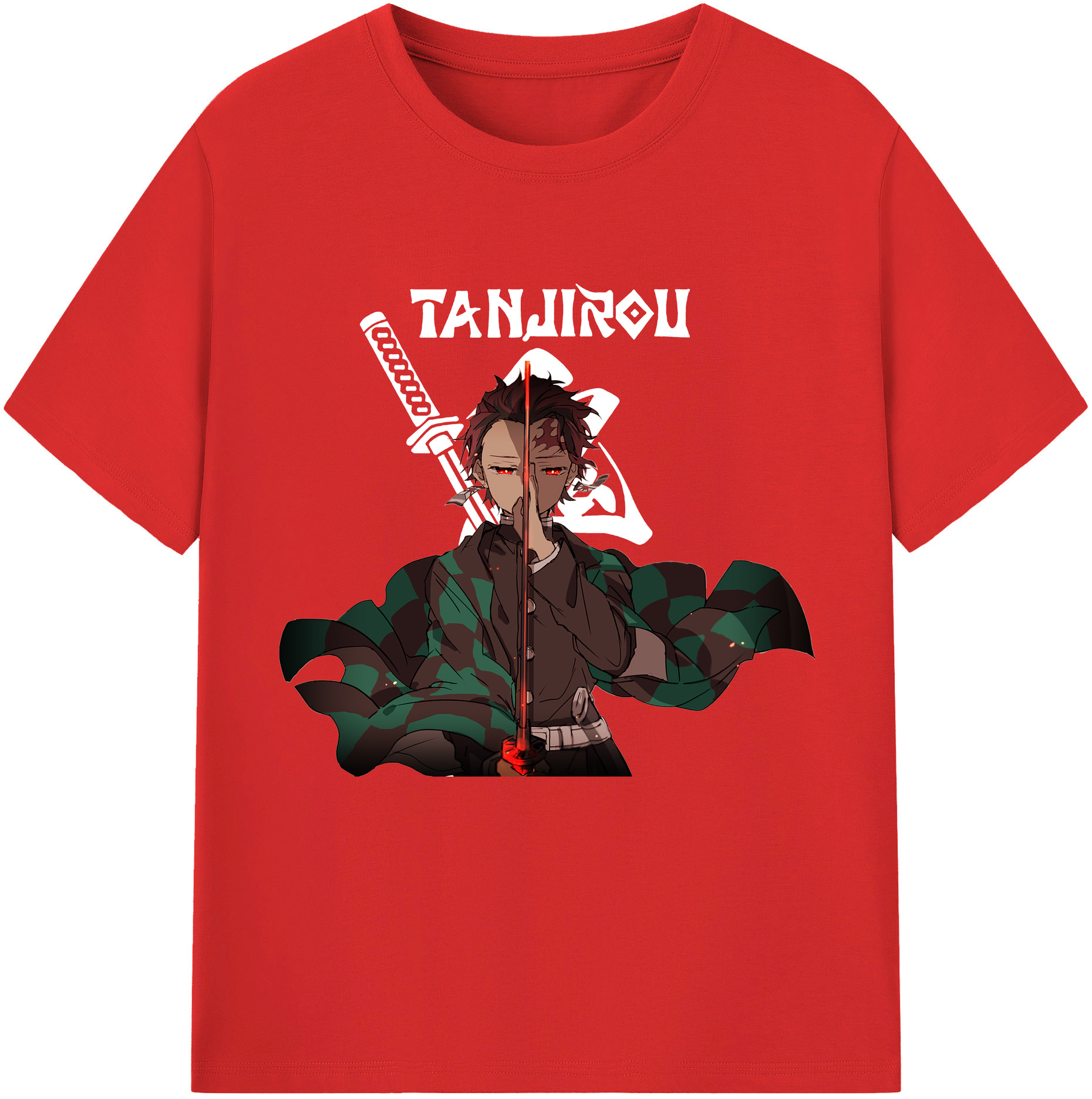 （画像用） 鬼滅の刃 竈門 炭治郎／かまど たんじろう Kamado Tanjirou レディースカジュアルプリントTシャツ（綿100％）