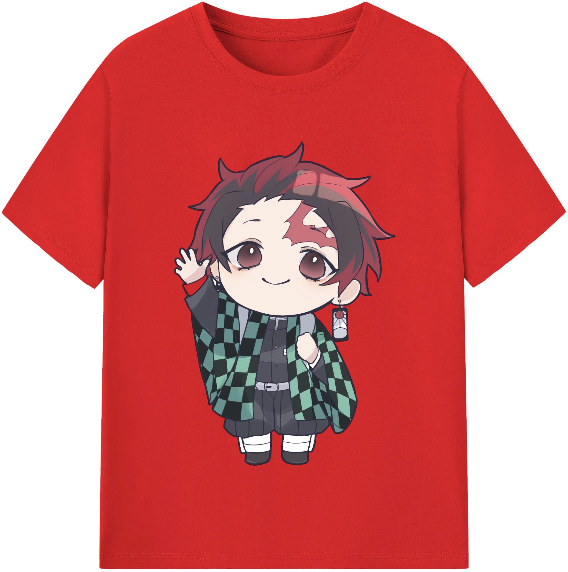 （画像用） 鬼滅の刃 竈門 炭治郎／かまど たんじろう Kamado Tanjirou レディースカジュアルプリントTシャツ（綿100％）