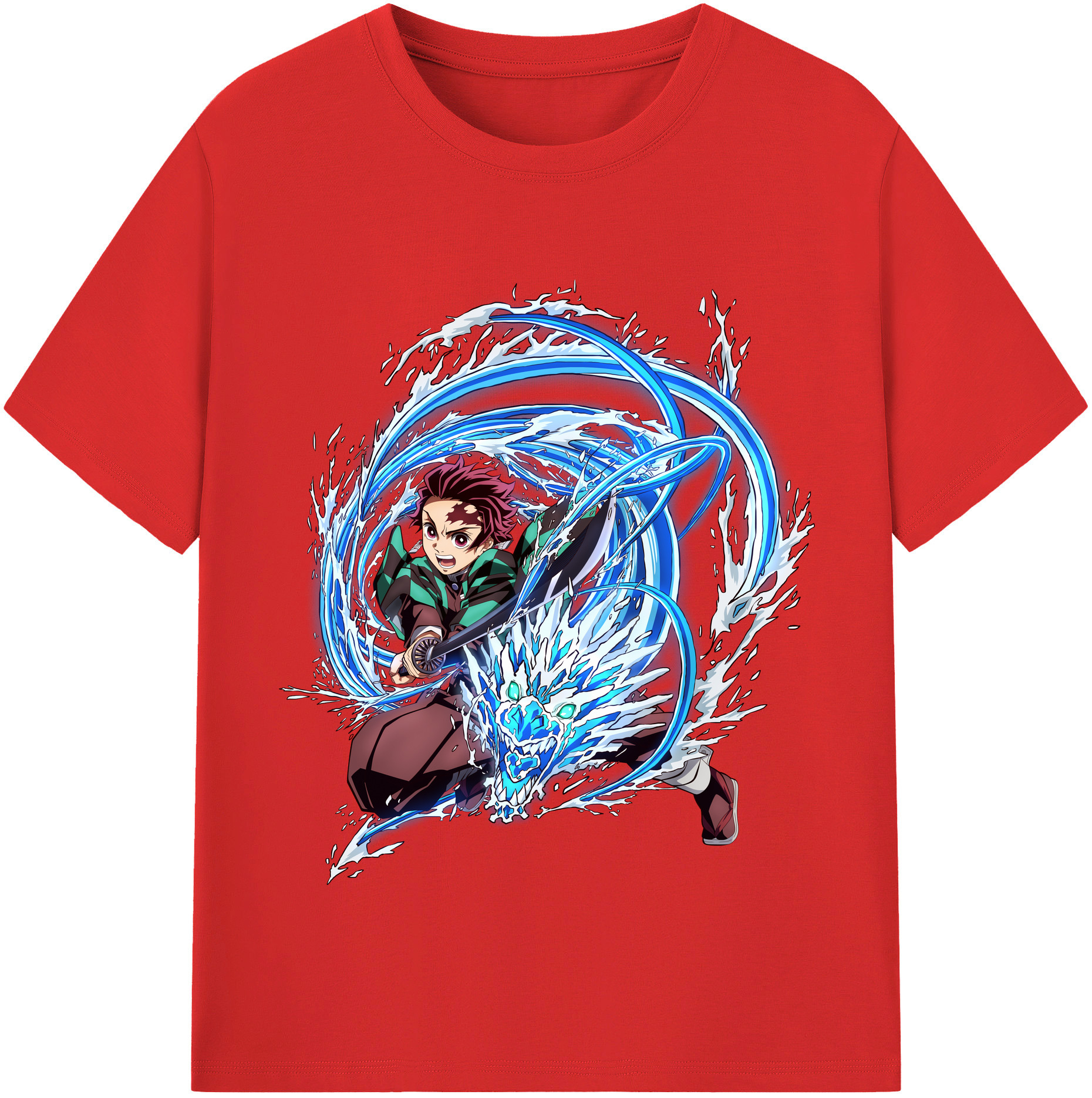 （画像用） 鬼滅の刃 竈門 炭治郎／かまど たんじろう Kamado Tanjirou レディースカジュアルプリントTシャツ（綿100％）