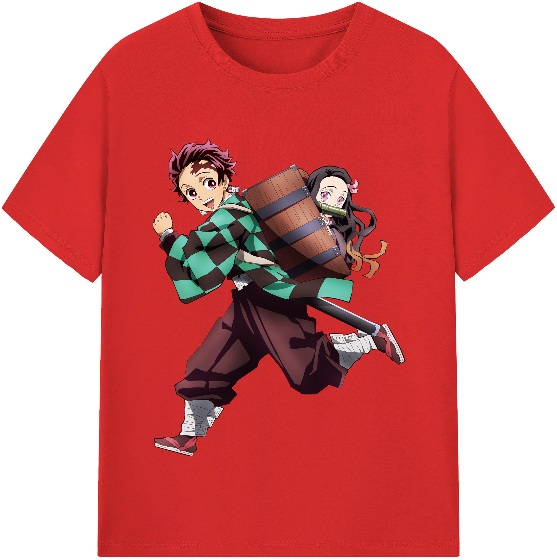 （画像用） 鬼滅の刃 竈門 炭治郎／かまど たんじろう Kamado Tanjirou レディースカジュアルプリントTシャツ（綿100％）