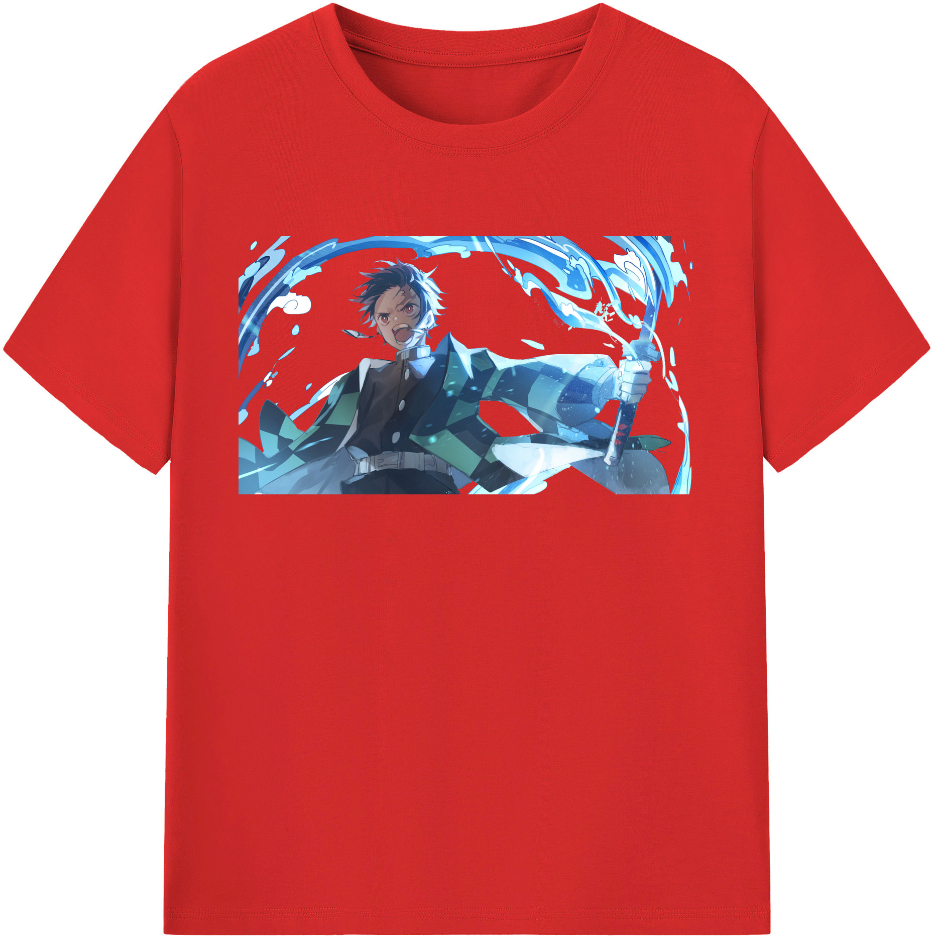 （画像用） 鬼滅の刃 竈門 炭治郎／かまど たんじろう Kamado Tanjirou レディースカジュアルプリントTシャツ（綿100％）
