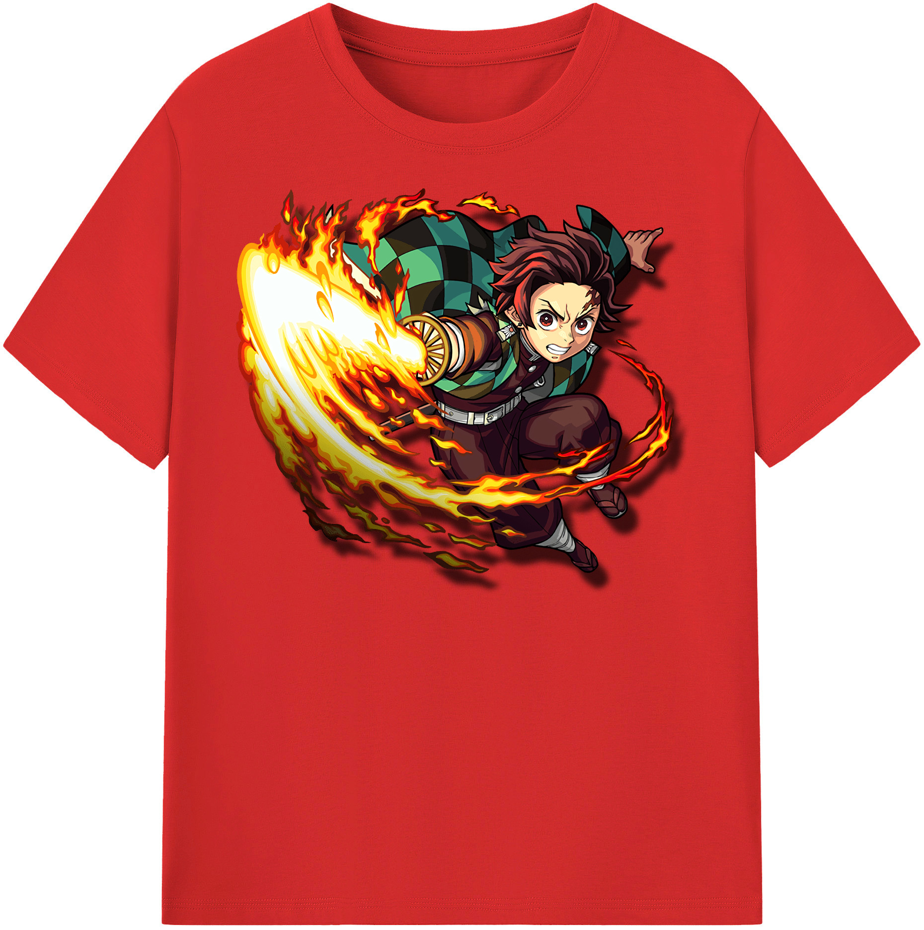 （画像用） 鬼滅の刃 竈門 炭治郎／かまど たんじろう Kamado Tanjirou レディースカジュアルプリントTシャツ（綿100％）