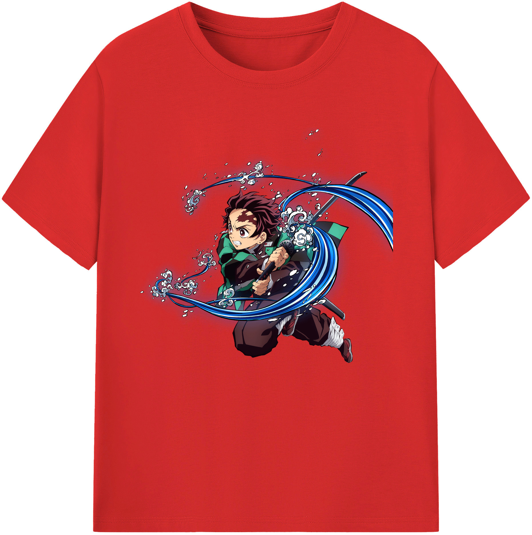 （画像用） 鬼滅の刃 竈門 炭治郎／かまど たんじろう Kamado Tanjirou レディースカジュアルプリントTシャツ（綿100％）