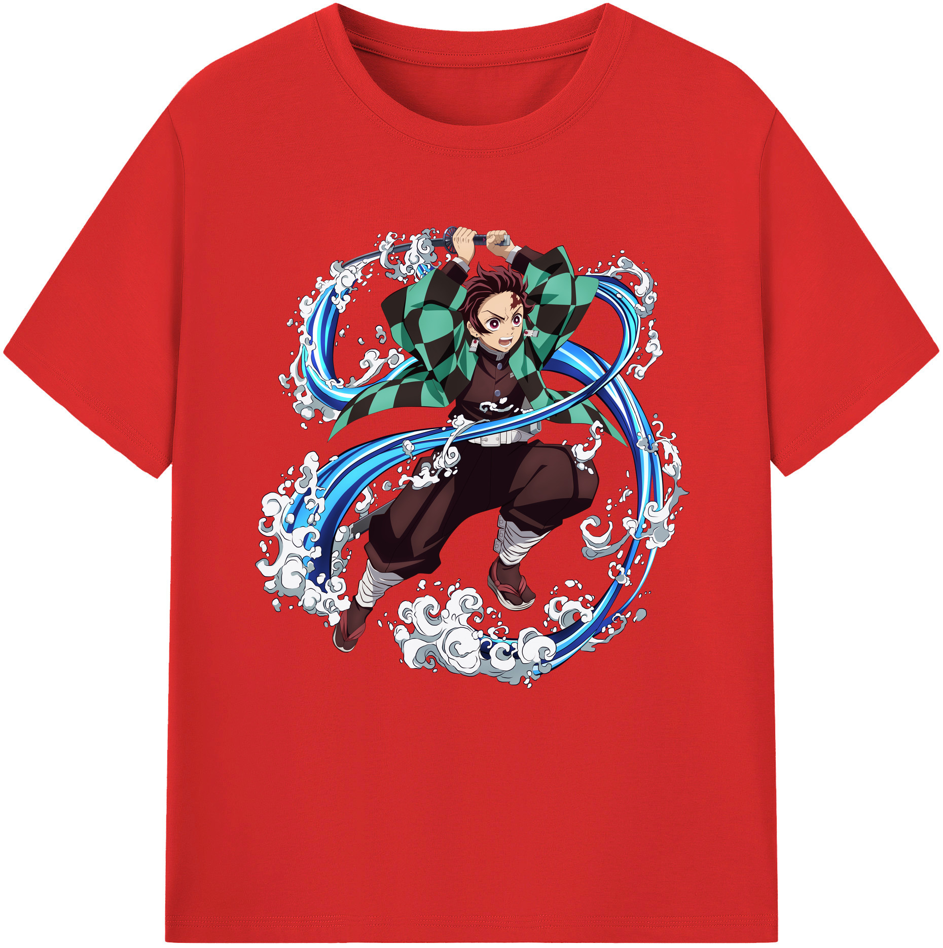 （画像用） 鬼滅の刃 竈門 炭治郎／かまど たんじろう Kamado Tanjirou レディースカジュアルプリントTシャツ（綿100％）
