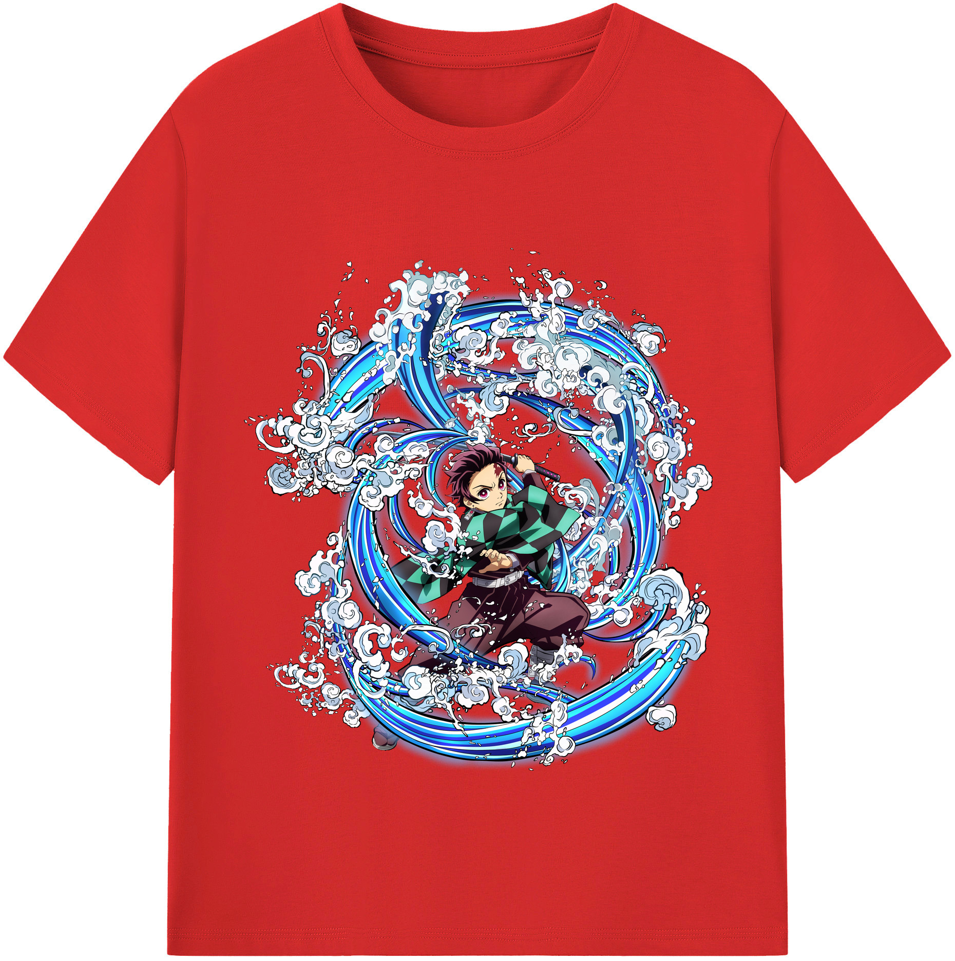 （画像用） 鬼滅の刃 竈門 炭治郎／かまど たんじろう Kamado Tanjirou レディースカジュアルプリントTシャツ（綿100％）