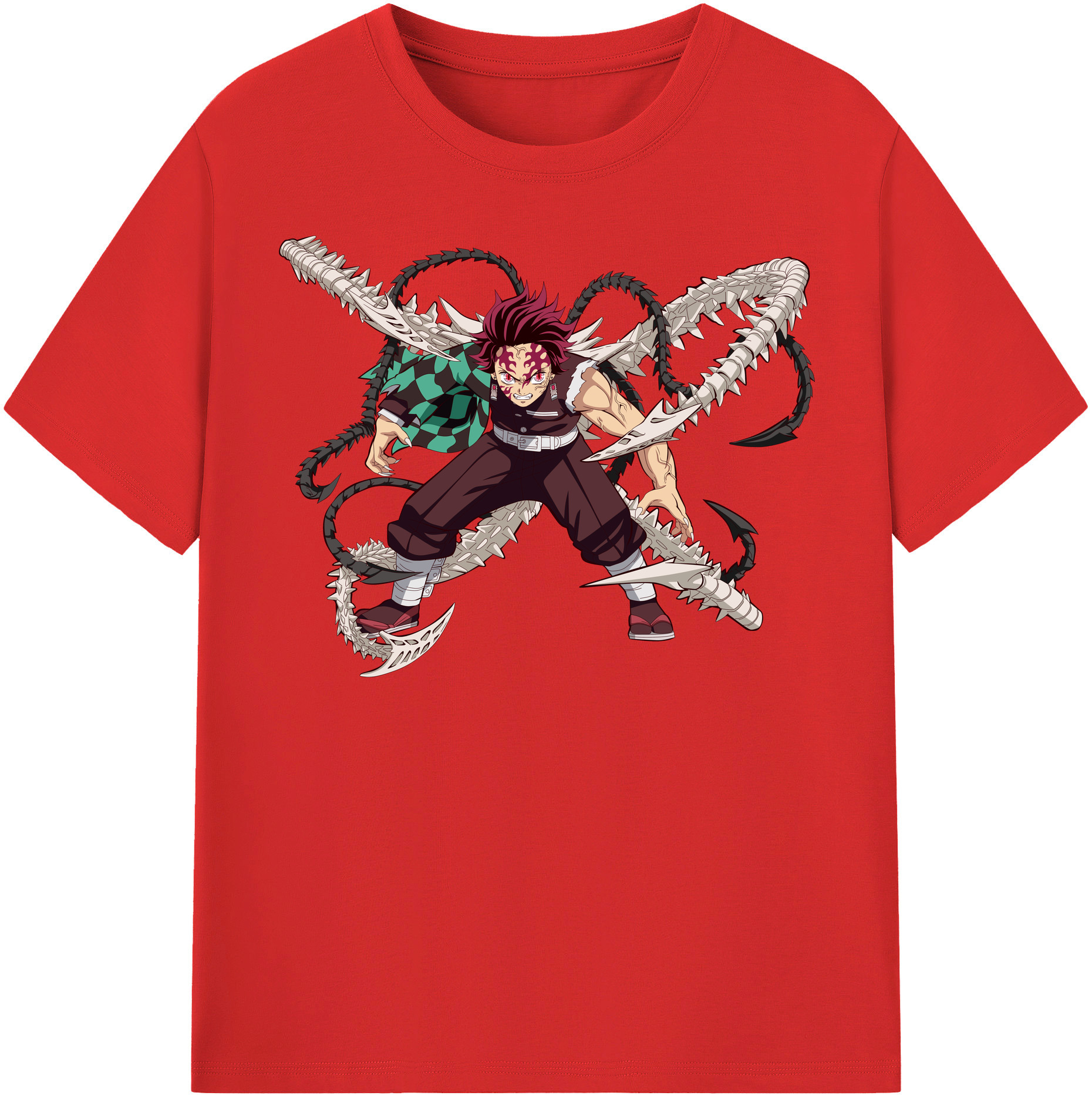 （画像用） 鬼滅の刃 竈門 炭治郎／かまど たんじろう Kamado Tanjirou レディースカジュアルプリントTシャツ（綿100％）