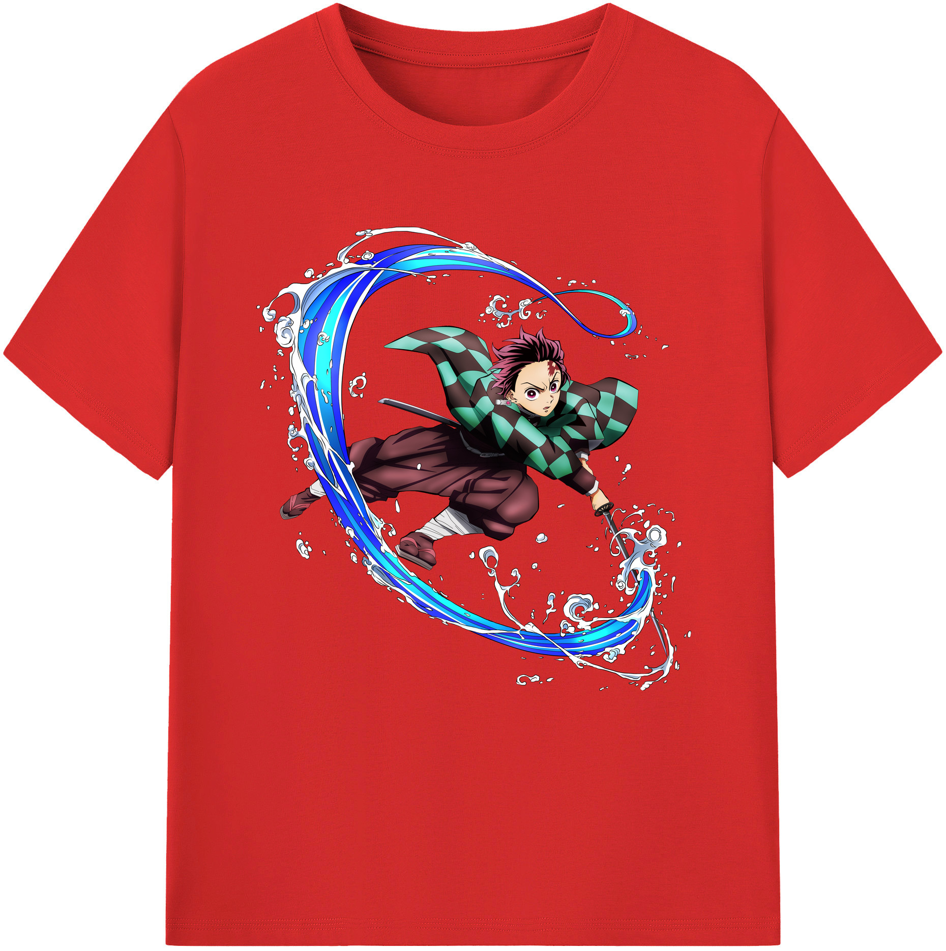 （画像用） 鬼滅の刃 竈門 炭治郎／かまど たんじろう Kamado Tanjirou レディースカジュアルプリントTシャツ（綿100％）