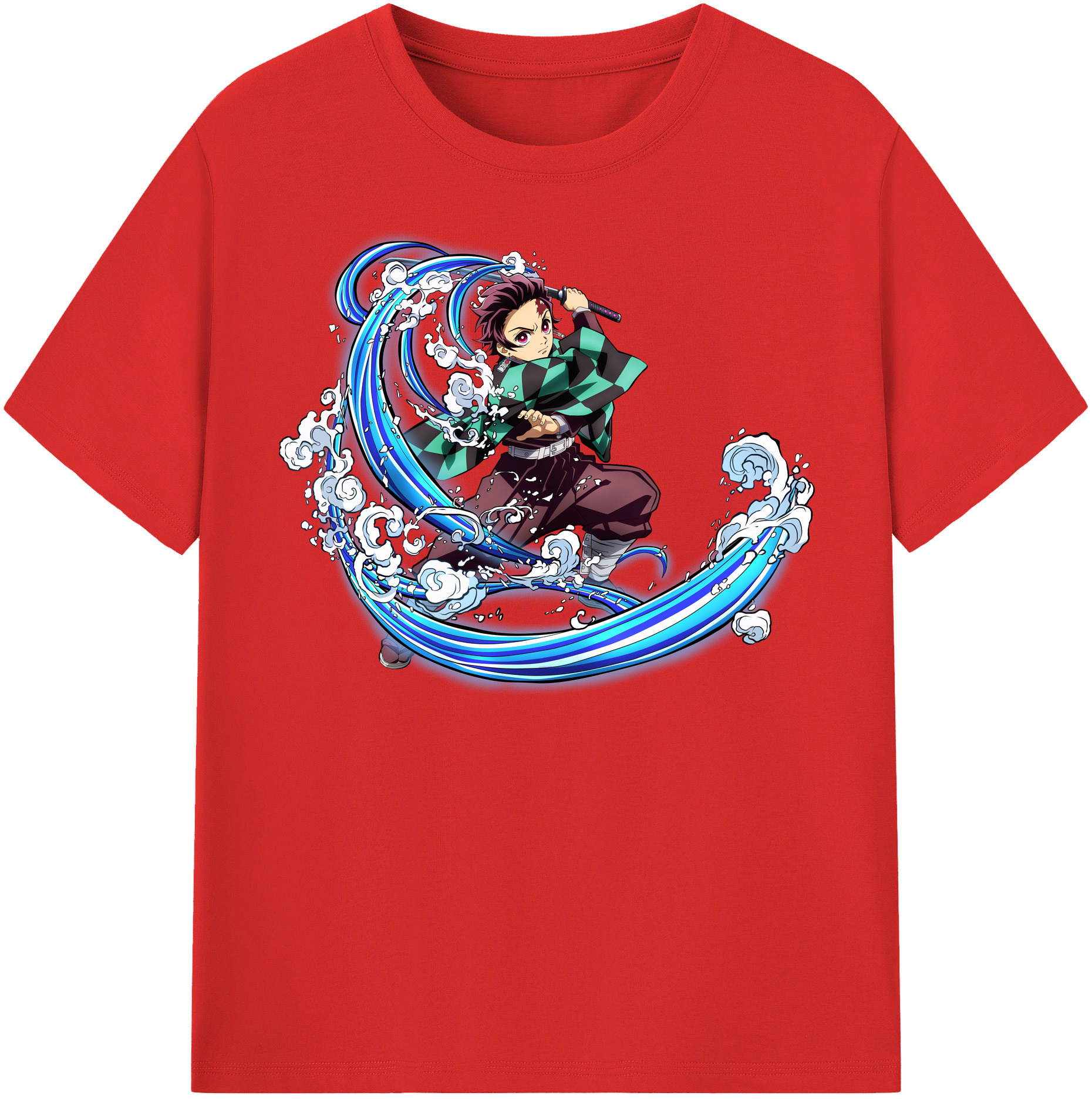 （画像用） 鬼滅の刃 竈門 炭治郎／かまど たんじろう Kamado Tanjirou レディースカジュアルプリントTシャツ（綿100％）