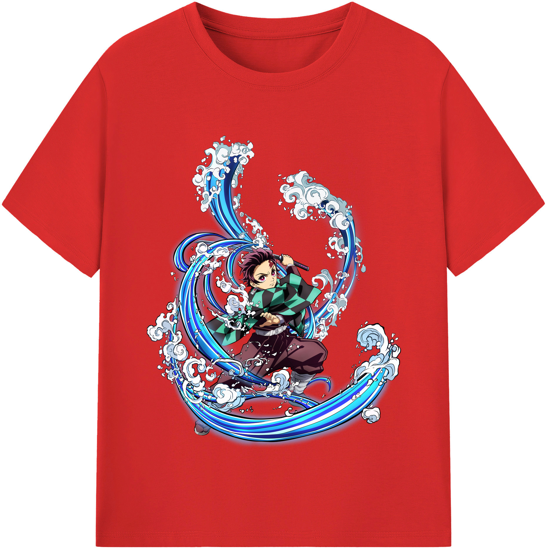 （画像用） 鬼滅の刃 竈門 炭治郎／かまど たんじろう Kamado Tanjirou レディースカジュアルプリントTシャツ（綿100％）