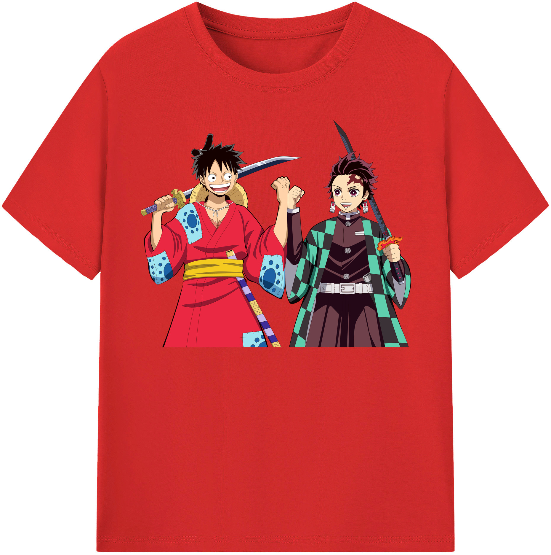（画像用） 鬼滅の刃 竈門 炭治郎／かまど たんじろう Kamado Tanjirou レディースカジュアルプリントTシャツ（綿100％）
