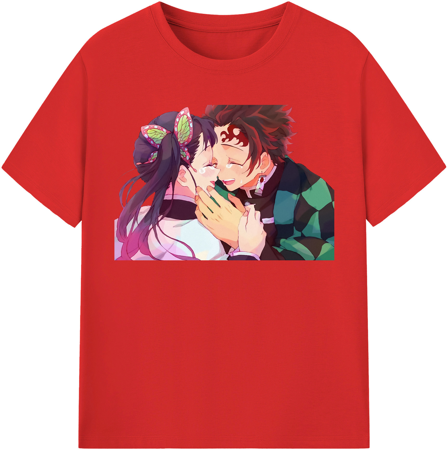 （画像用） 鬼滅の刃 竈門 炭治郎／かまど たんじろう Kamado Tanjirou レディースカジュアルプリントTシャツ（綿100％）