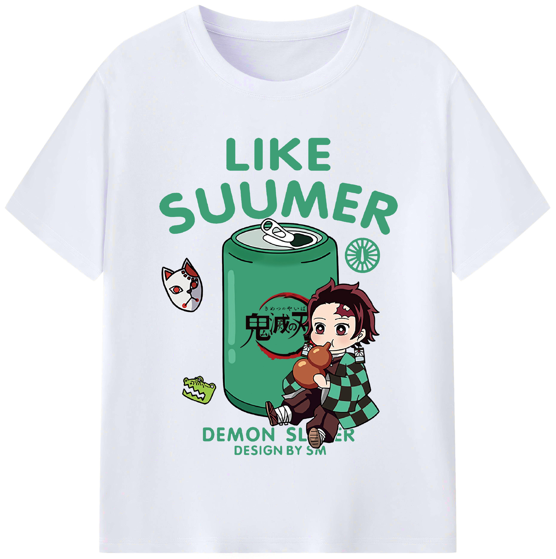 （画像用） 鬼滅の刃 竈門 炭治郎／かまど たんじろう Kamado Tanjirou レディースカジュアルプリントTシャツ（綿100％）