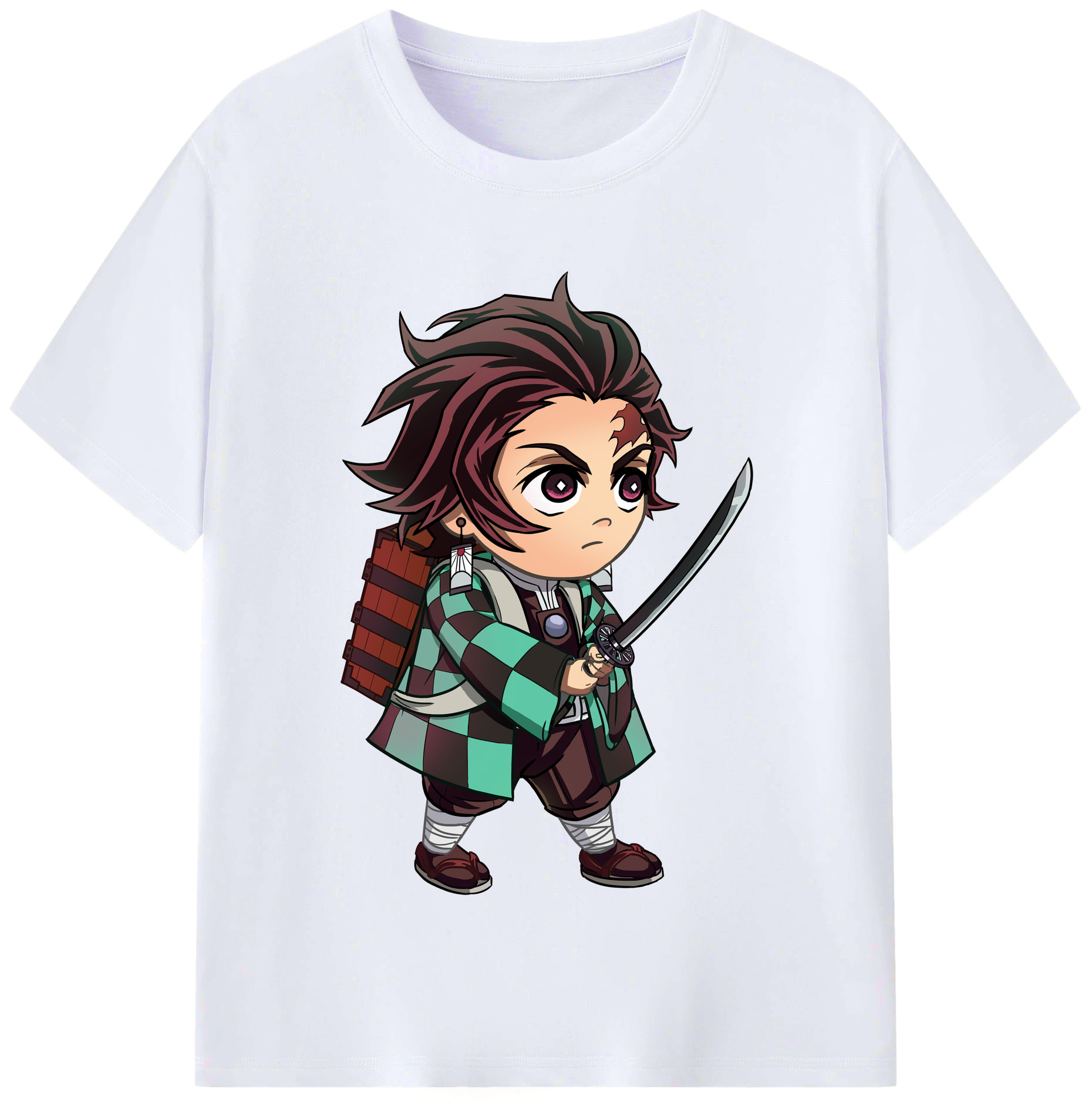 （画像用） 鬼滅の刃 竈門 炭治郎／かまど たんじろう Kamado Tanjirou レディースカジュアルプリントTシャツ（綿100％）