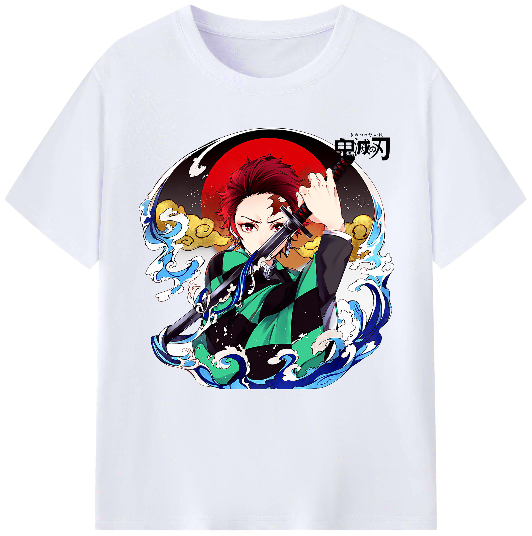（画像用） 鬼滅の刃 竈門 炭治郎／かまど たんじろう Kamado Tanjirou レディースカジュアルプリントTシャツ（綿100％）