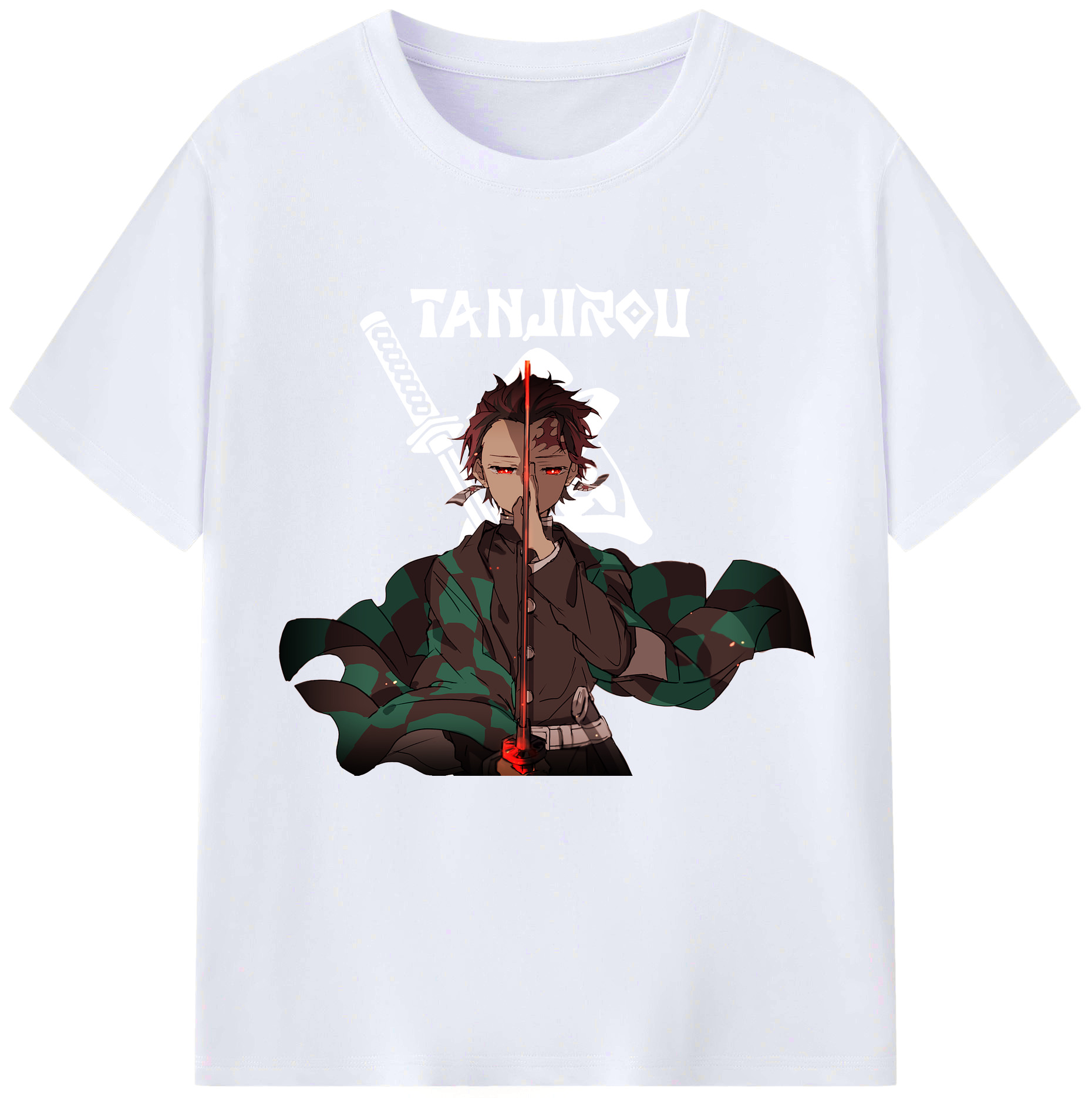 （画像用） 鬼滅の刃 竈門 炭治郎／かまど たんじろう Kamado Tanjirou レディースカジュアルプリントTシャツ（綿100％）