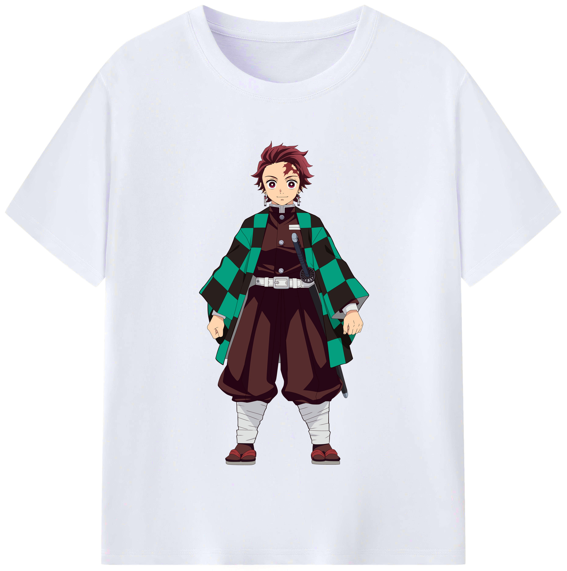 （画像用） 鬼滅の刃 竈門 炭治郎／かまど たんじろう Kamado Tanjirou レディースカジュアルプリントTシャツ（綿100％）