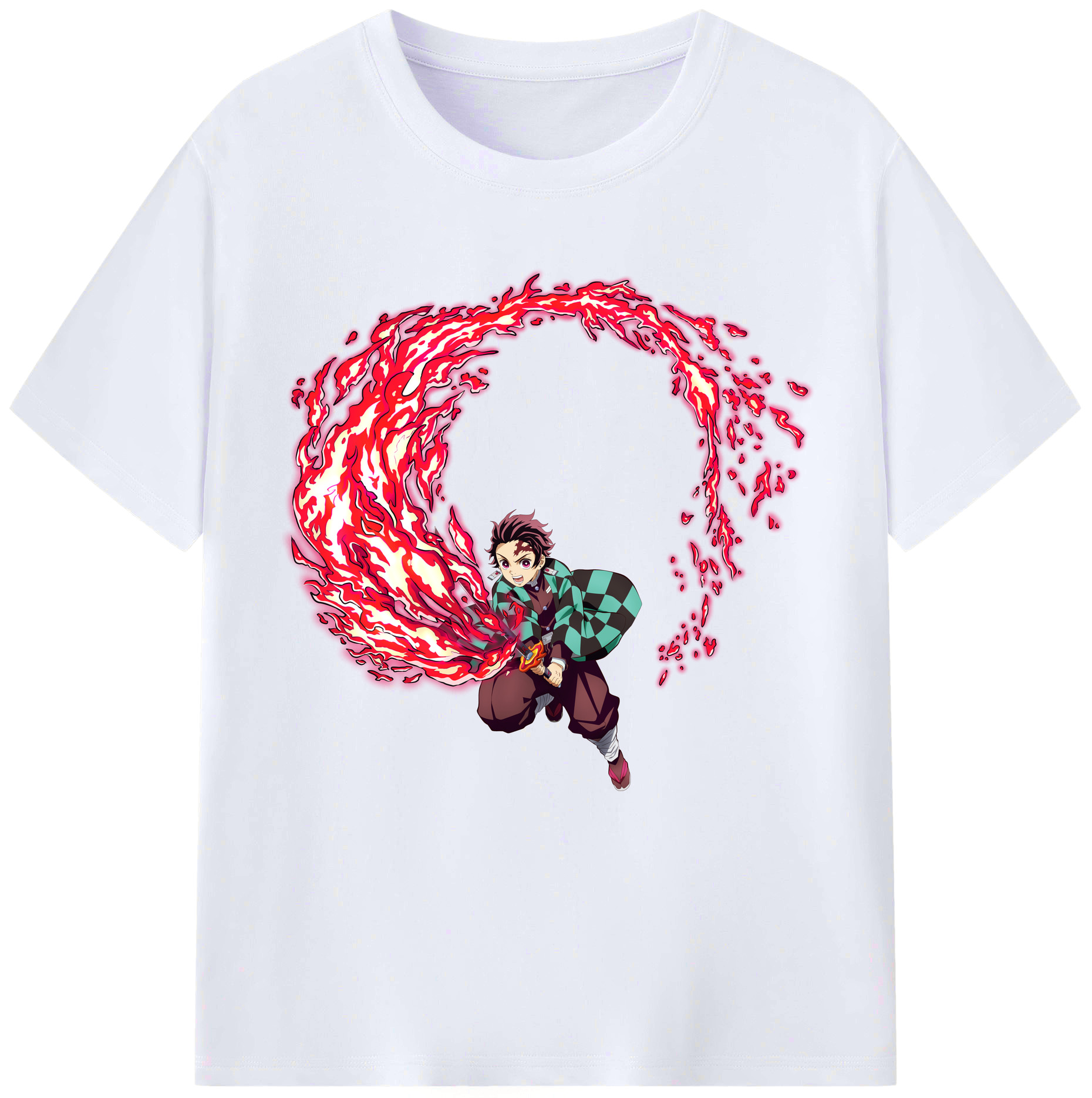 （画像用） 鬼滅の刃 竈門 炭治郎／かまど たんじろう Kamado Tanjirou レディースカジュアルプリントTシャツ（綿100％）